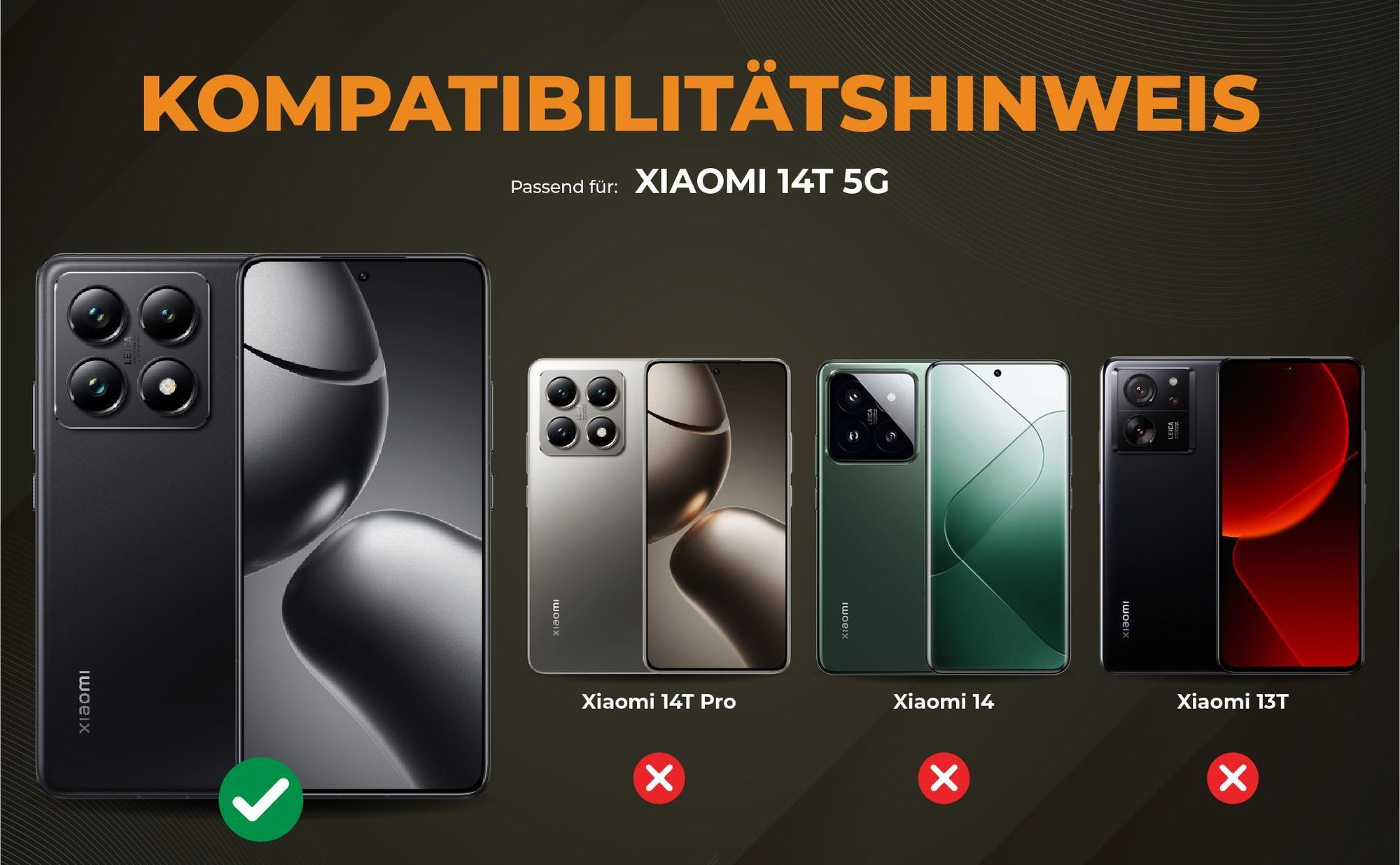 Kompatibilitätshinweise Hülle für Xiaomi 14T