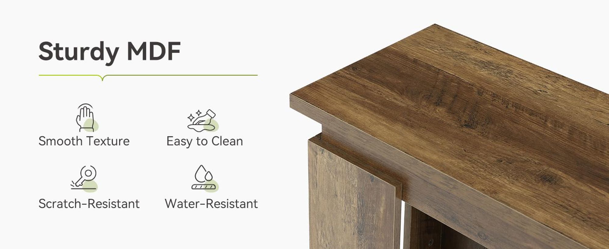 Tribesigns Langer schmaler Konsolentisch, 160 cm Landhaus-Eingangstisch Flurtisch, geeignet hinter dem Sofa, im Flur, Eingangsbereich, Vintage-Braun