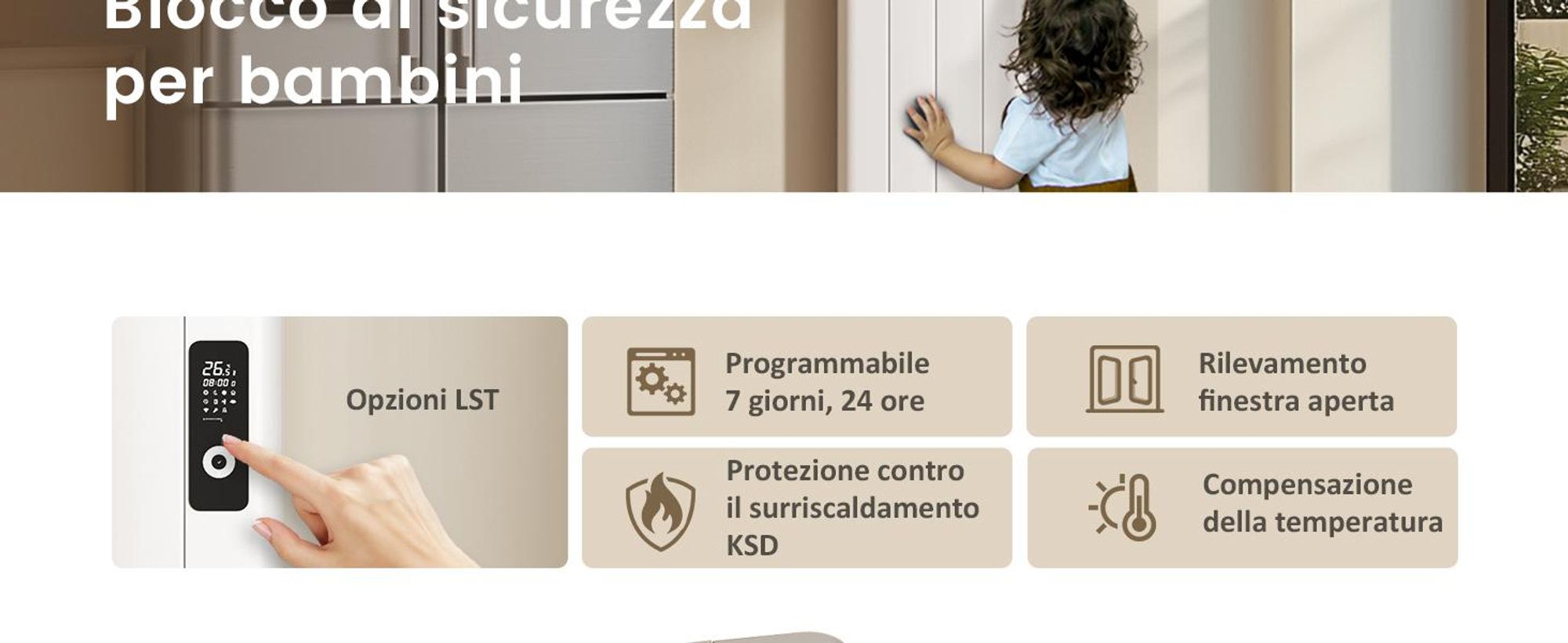 EMKE® Riscaldatore elettrico 1000W Display LCD Bianco Convettore elettrico 1600x362x60mm WiFi + Alexa/Google Home, riscaldatore elettrico a parete per ambienti di 9 m²