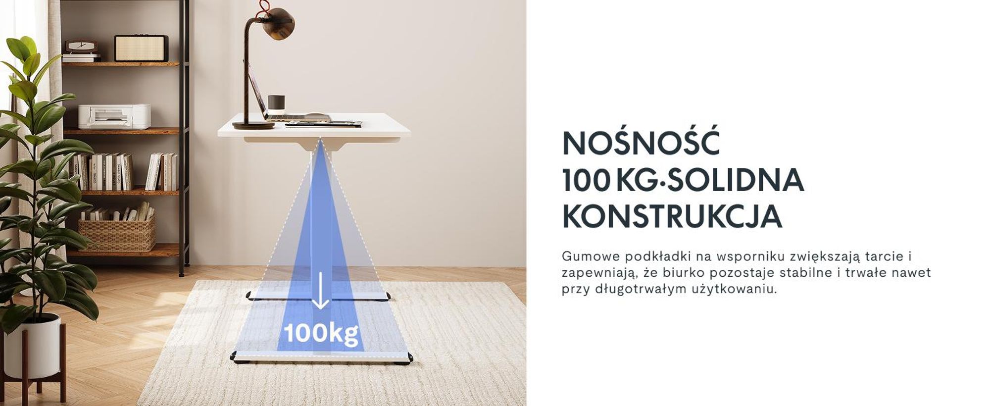 FlexiSpot E1 Pro Biurko z regulacją wysokości, podwójny silnik, nośność 120 kg, 4 programy pamięci, ochrona antykolizyjna, elektryczna rama stołu (biała)