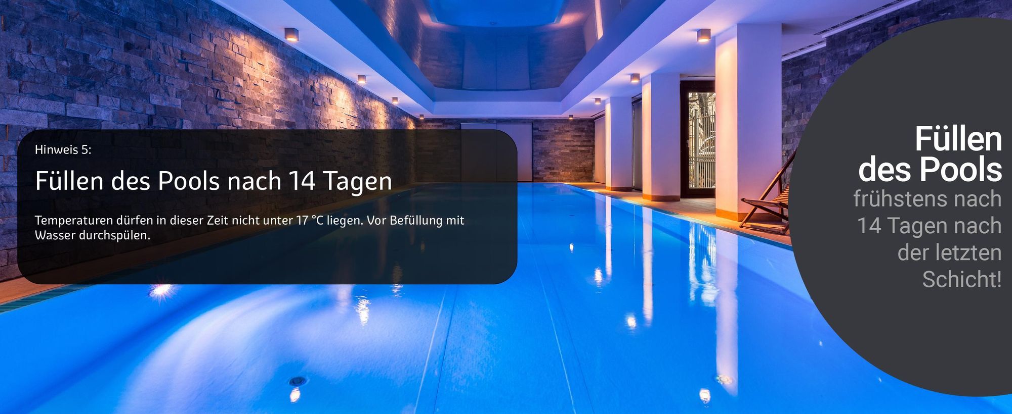 SL400 Schwimmbadfarbe Füllen des Pools nach 14 Tagen