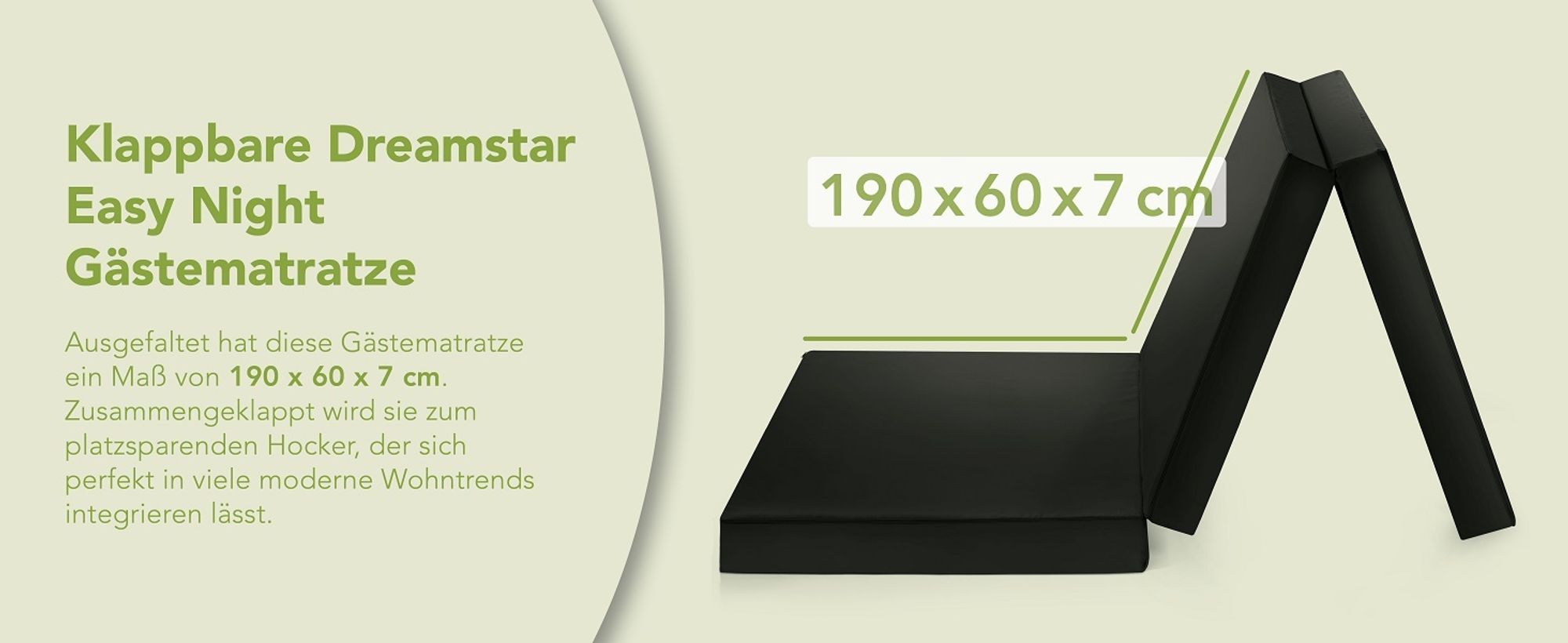 Gästematratze I 60 x 190 cm I 7 cm I DREAMSTAR Easy Night