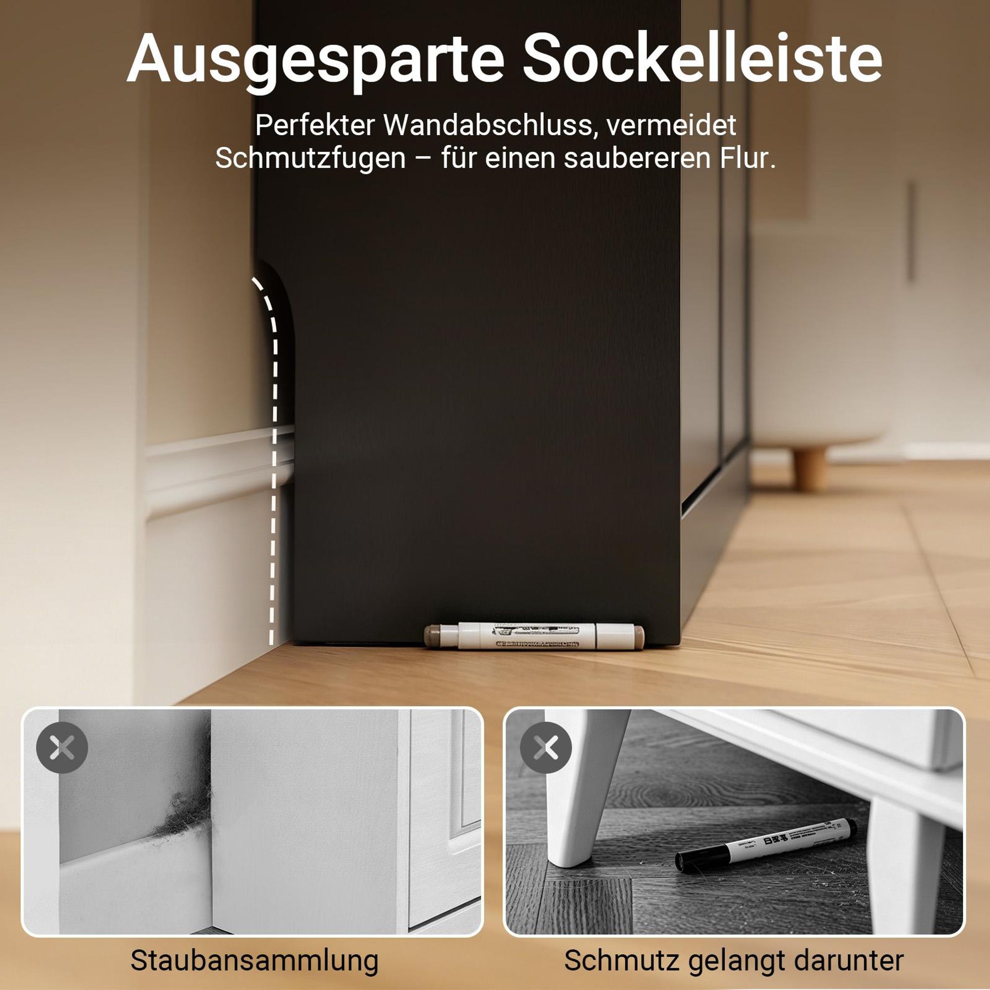 SoBuy Schuhschrank mit Klapptüren und Schubladen, moderner Schuhschrank für Diele, schwarz Rechteckiger Korpus FSR169-SCH