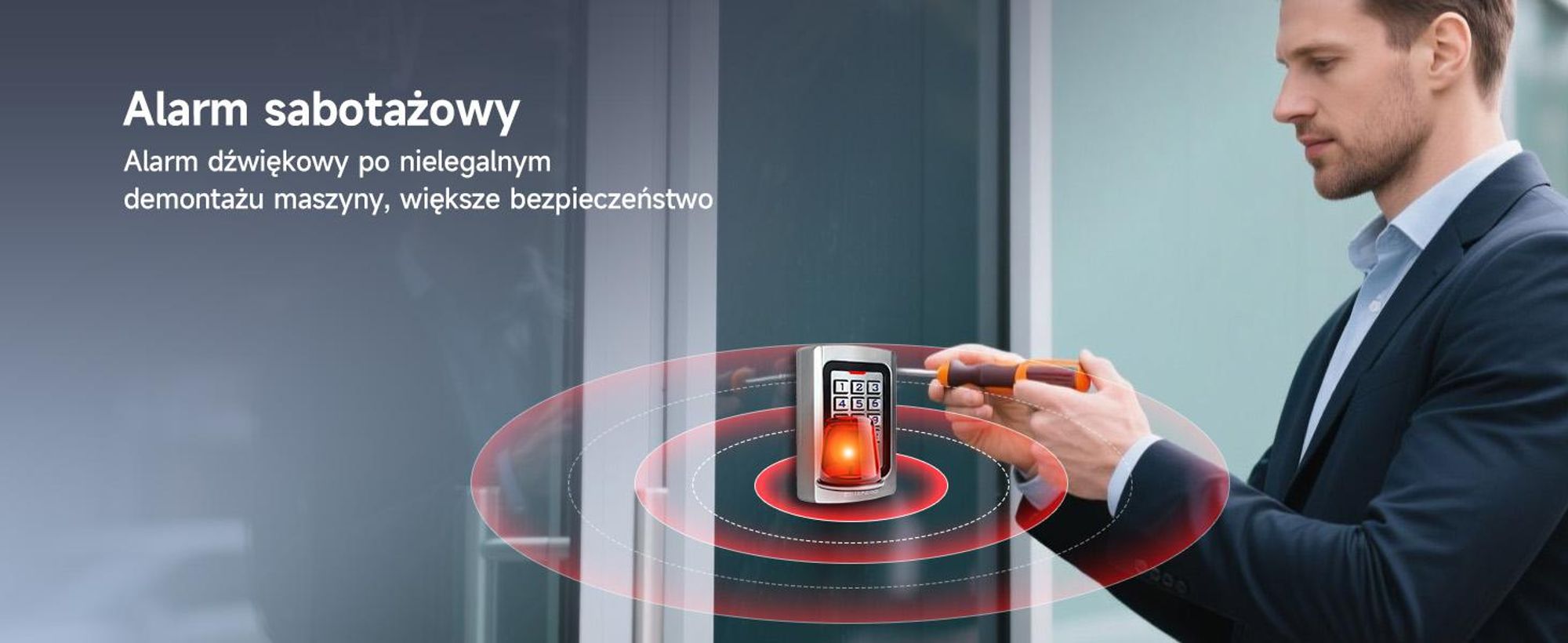 Retekess T-AC04 Inteligentna blokada drzwi IP68 System dostępu PIN 125KHz RFID Wodoodporny, podświetlany, antykradzieżowy, odpowiedni do sklepów mieszkalnych