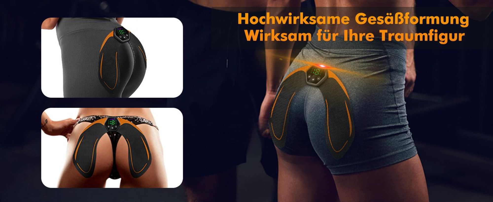 EMS Trainingsgerät – EMS Bauchmuskeltrainer Elektrisch mit 8 Modi & 19 Intensitäten für ABS, Arm, Bein & Po, Gürtel für Herren & Damen
