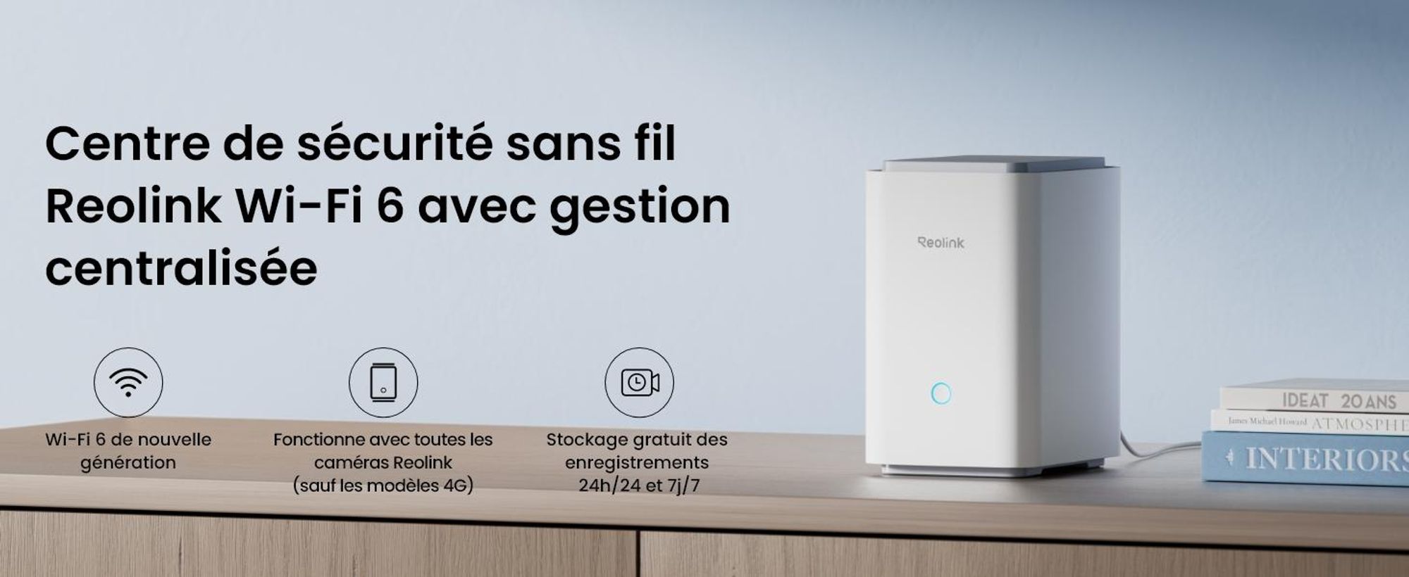 Reolink Home Hub Pro, Système de sécurité sans fil Wi-Fi 6, Gestion centralisée des données, Stockage local, 2TB HDD (jusqu'à 16TB), Max. 24 caméras