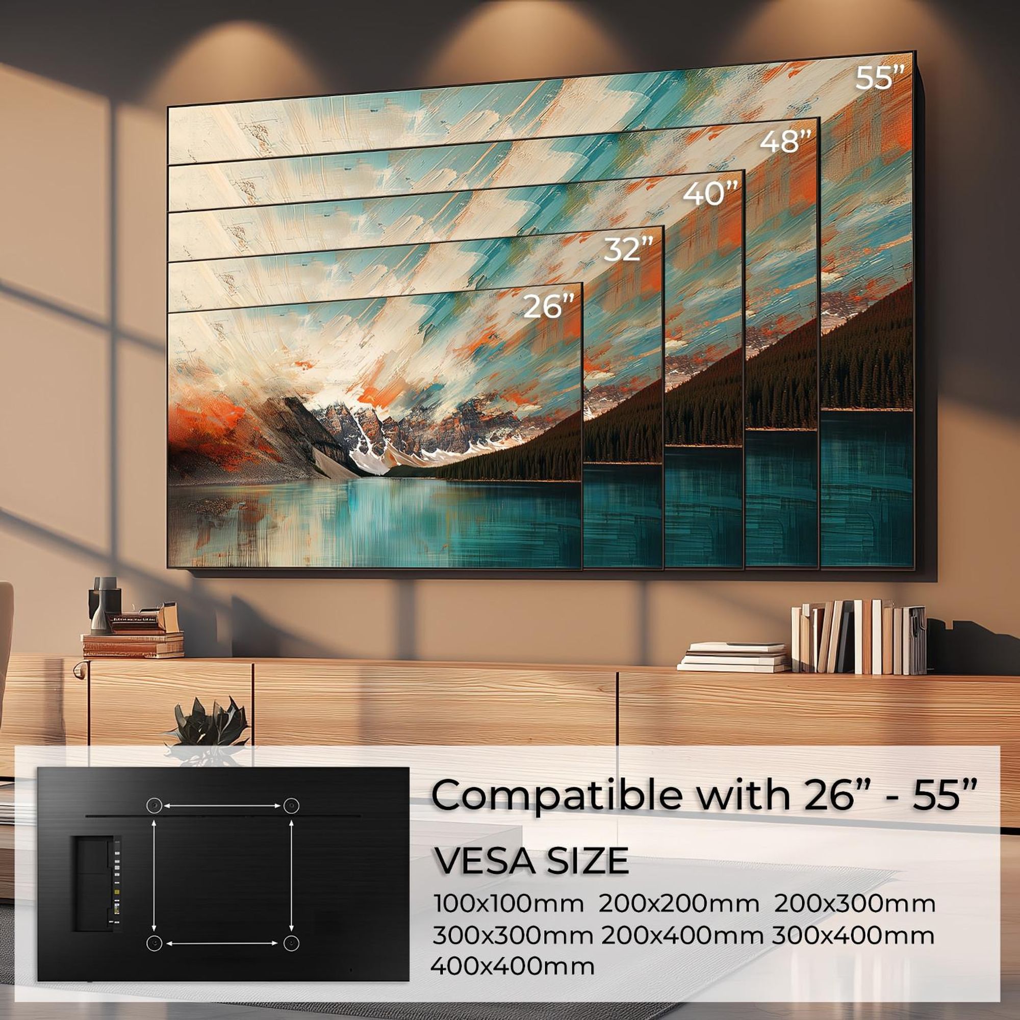 Ultra Slim universal TV Wandhalterung Fernsehhalterung 26-55" bis 40kg