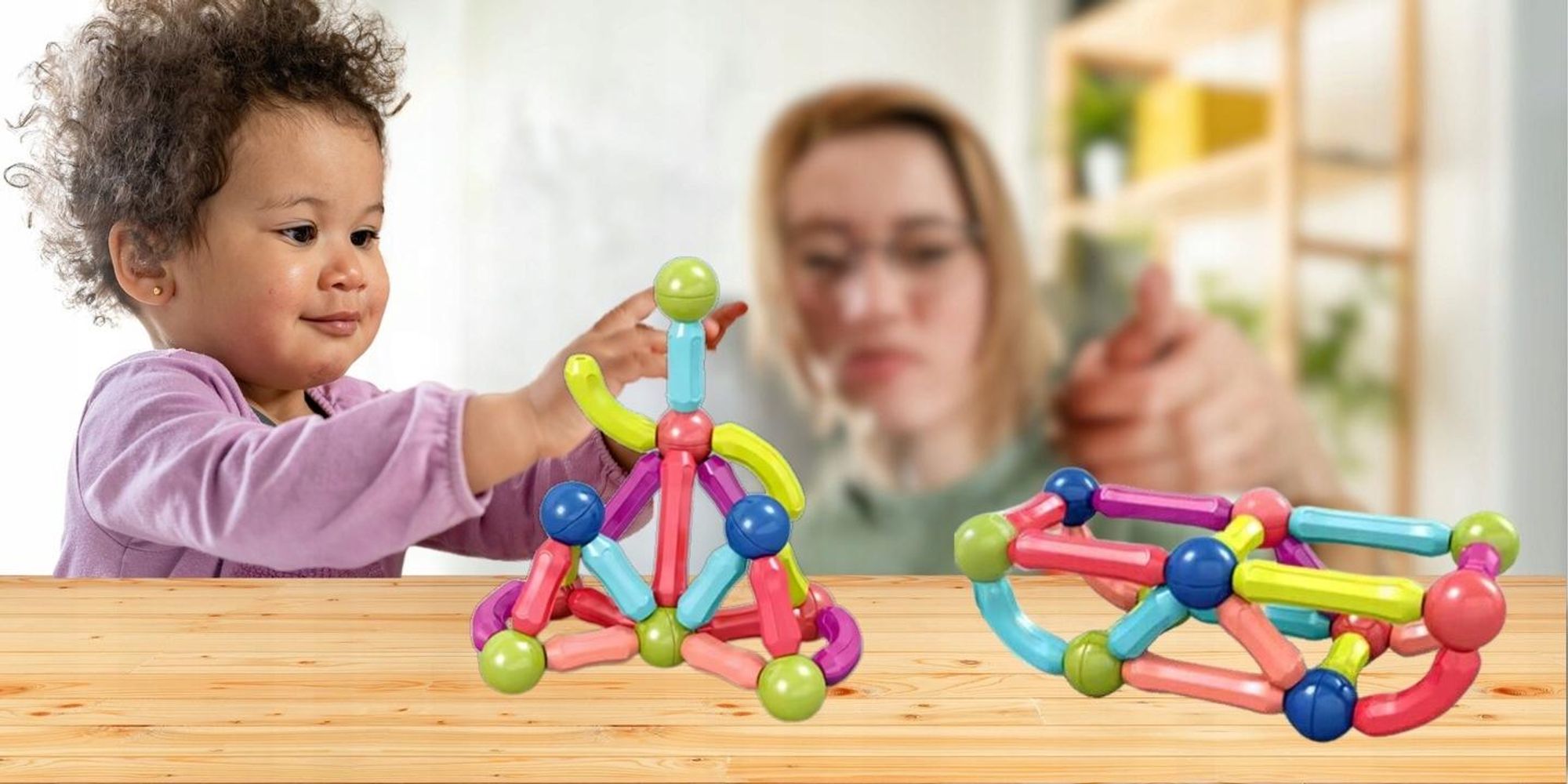 KRUMAD Magnetische Bauklötze 66 Teile - Kreatives Lernspielzeug für Kinder, große Bausteine