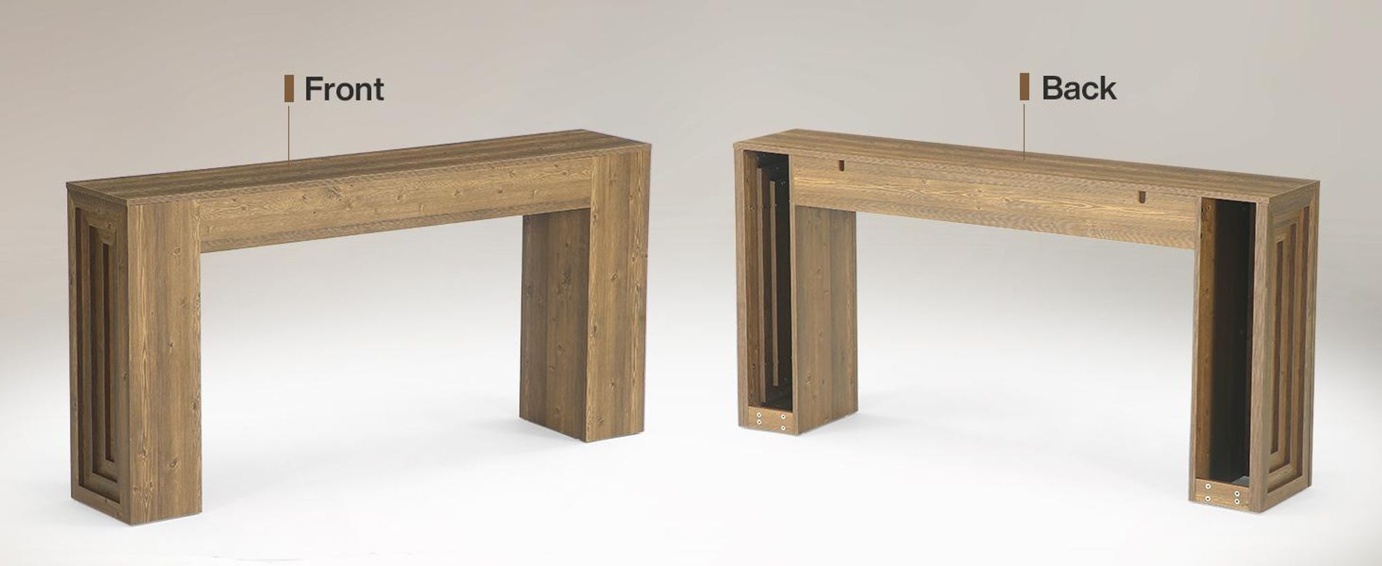 Tribesigns Konsolentisch, 160 cm schmaler Sofatisch im Landhausstil hinter der Couch für Wohnzimmer, Eingangsbereich, Flur, Foyer, Naturbraun