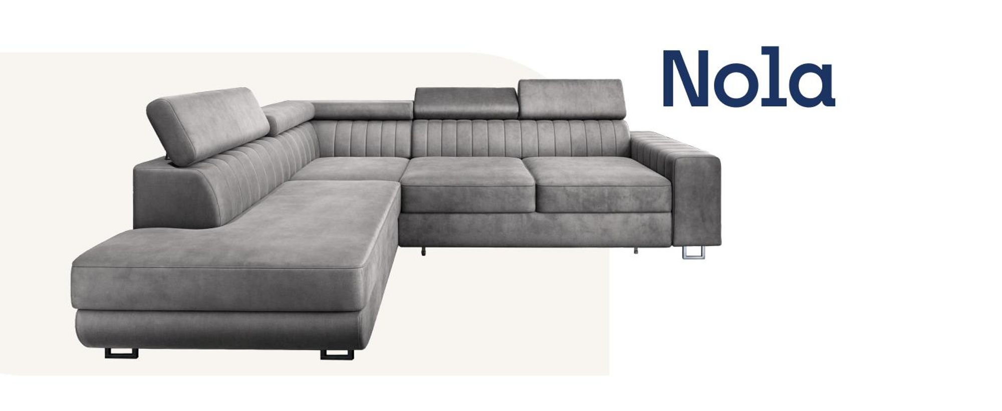 Ecksofa NOLA L-S mit Schlaffunktion und Bettkasten
