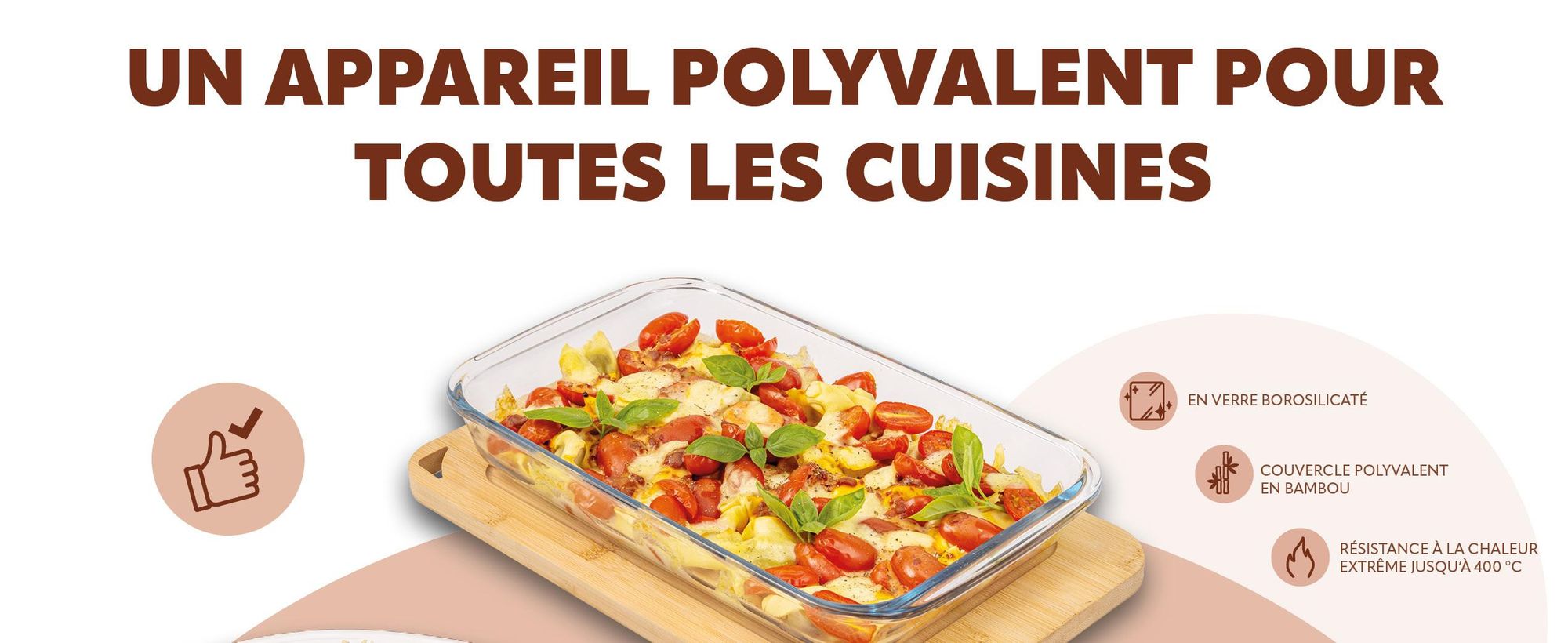 Plat à gratin en verre dans la cuisine