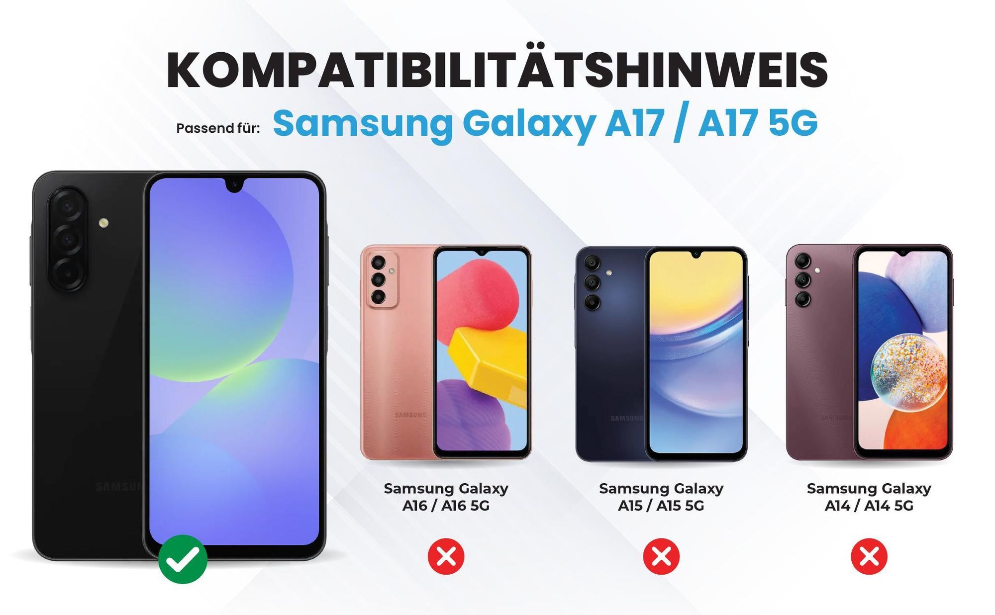 Kompatibilitätshinweise Hülle für das  Samsung Galaxy A17