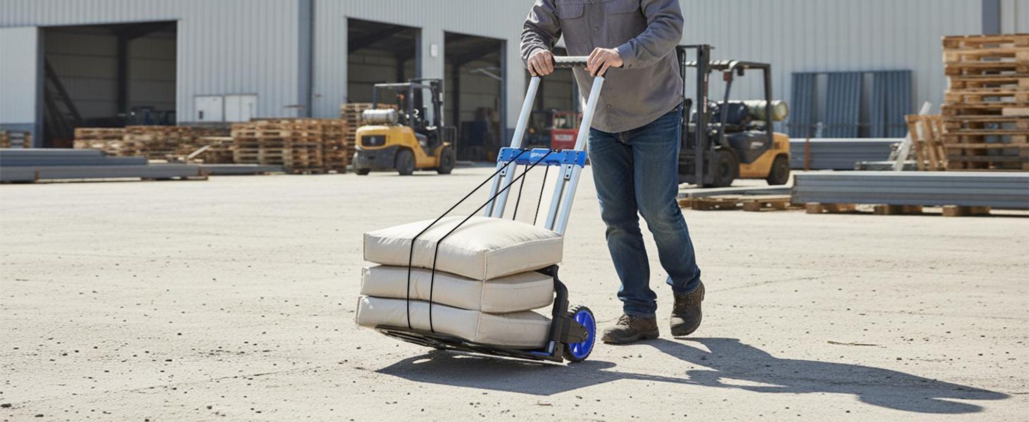 Sekey Klappbare Sackkarre, bis 150 kg, Alu Transportkarre, höhenverstellbarer Griff, mit XXL Anti-Rutsch-Plattform