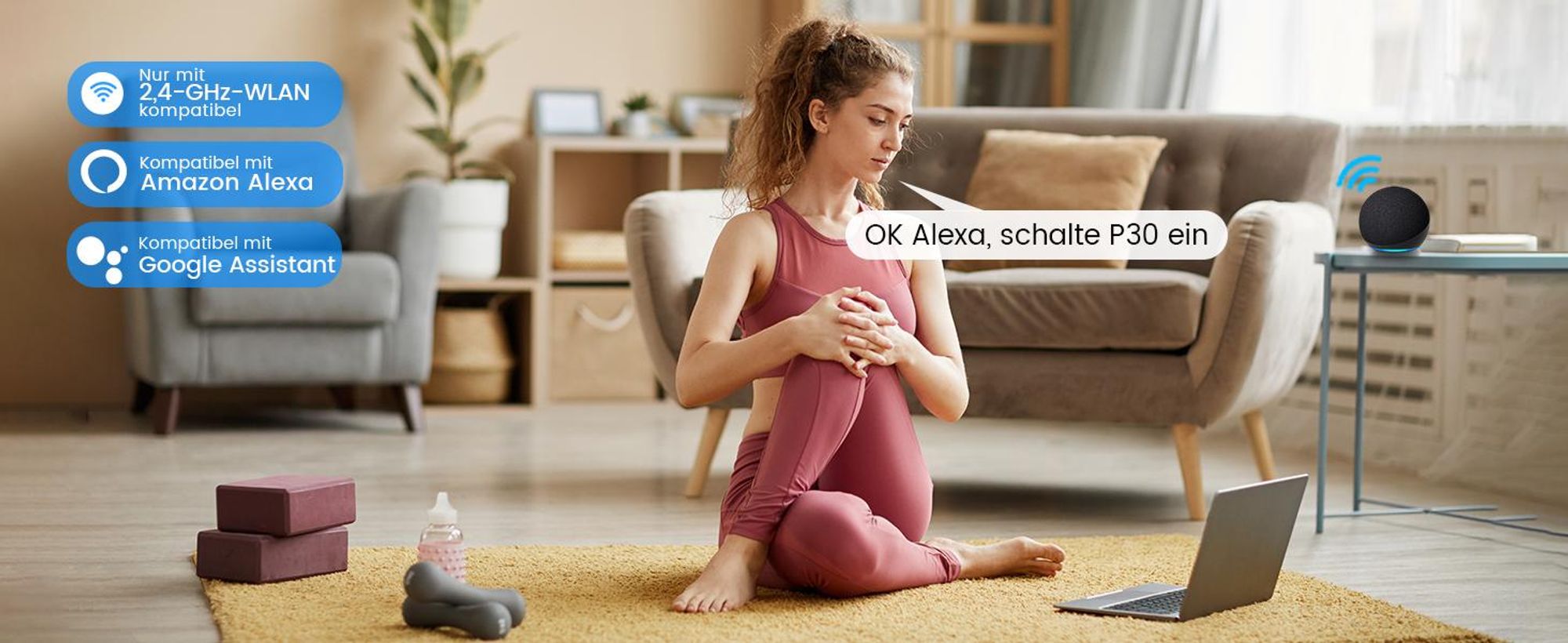 AIRROBO P30 Staubsauger Roboter Wischroboter, 3000Pa, WLAN/App/Alexa für harte Böden, Tierhaare und Teppiche mit niedrigem Flor
