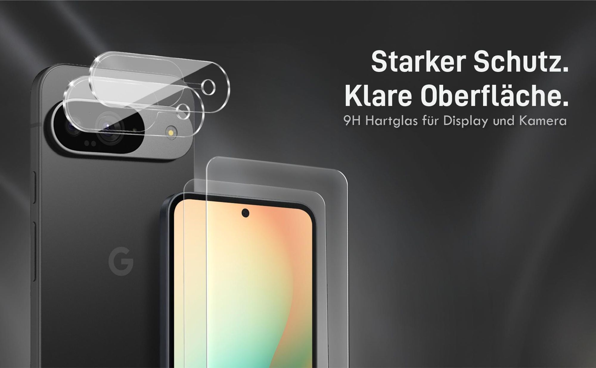 Kamera + Display Glas Set für Google Pixel 9 kompatibel mit allen gängigen Hüllen