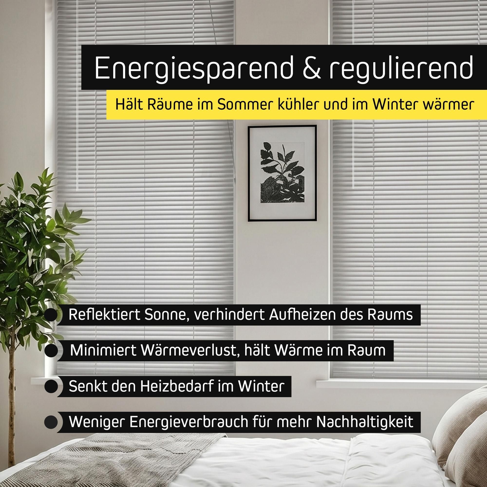 Victoria M. Aluminium Jalousie, 120 x 175 cm, schwarz glänzend Sichtschutz & Sonnenschutz, robust, feuchtigkeitsbeständig, einfache Montage