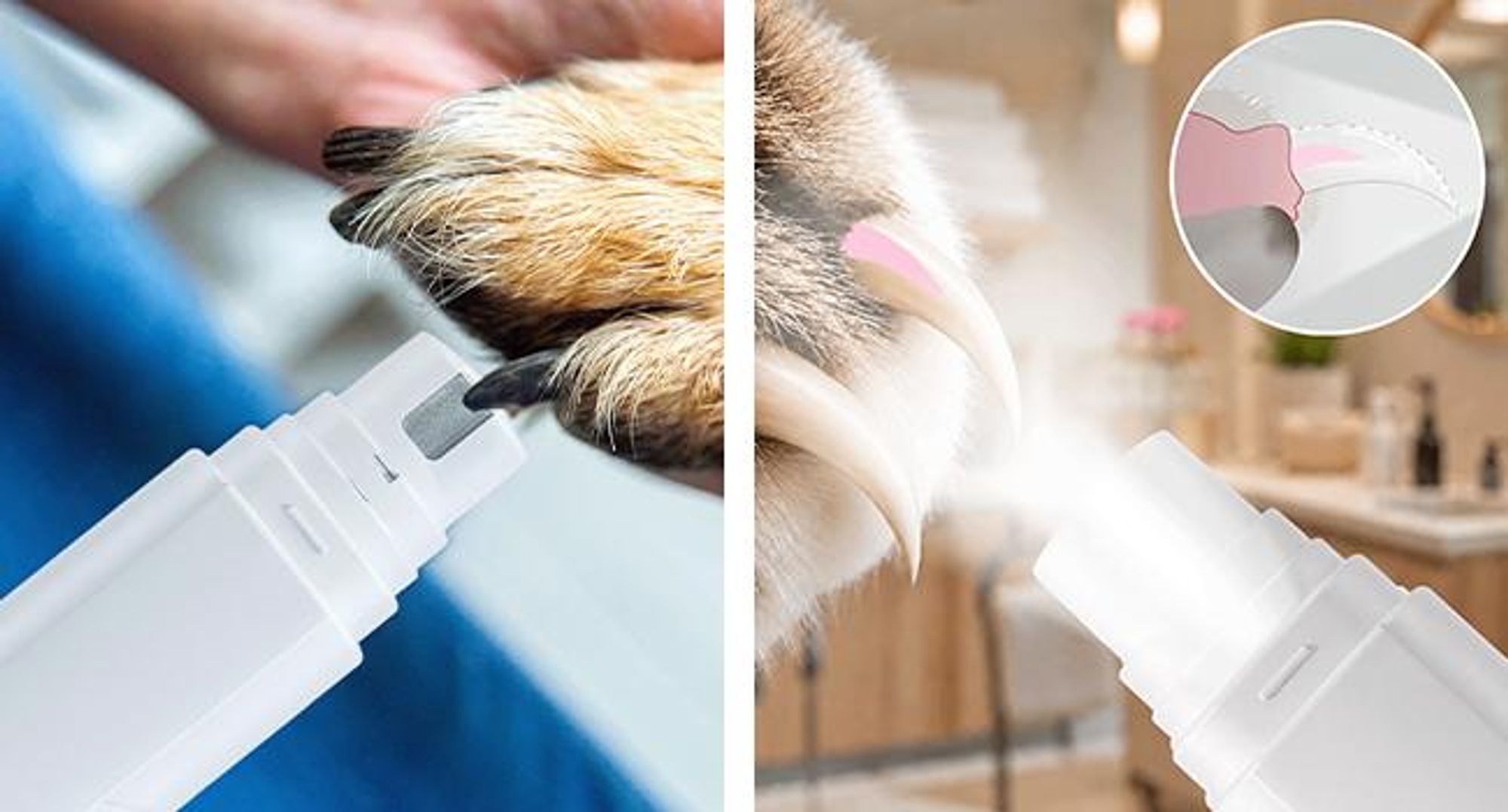 KRUMAD Krallenschleifer für Hunde und Katzen, Elektrische Krallenfeile mit 7500 U/min, USB-C Akku, LED Tierpflege Gerät mit Metallschleifrad