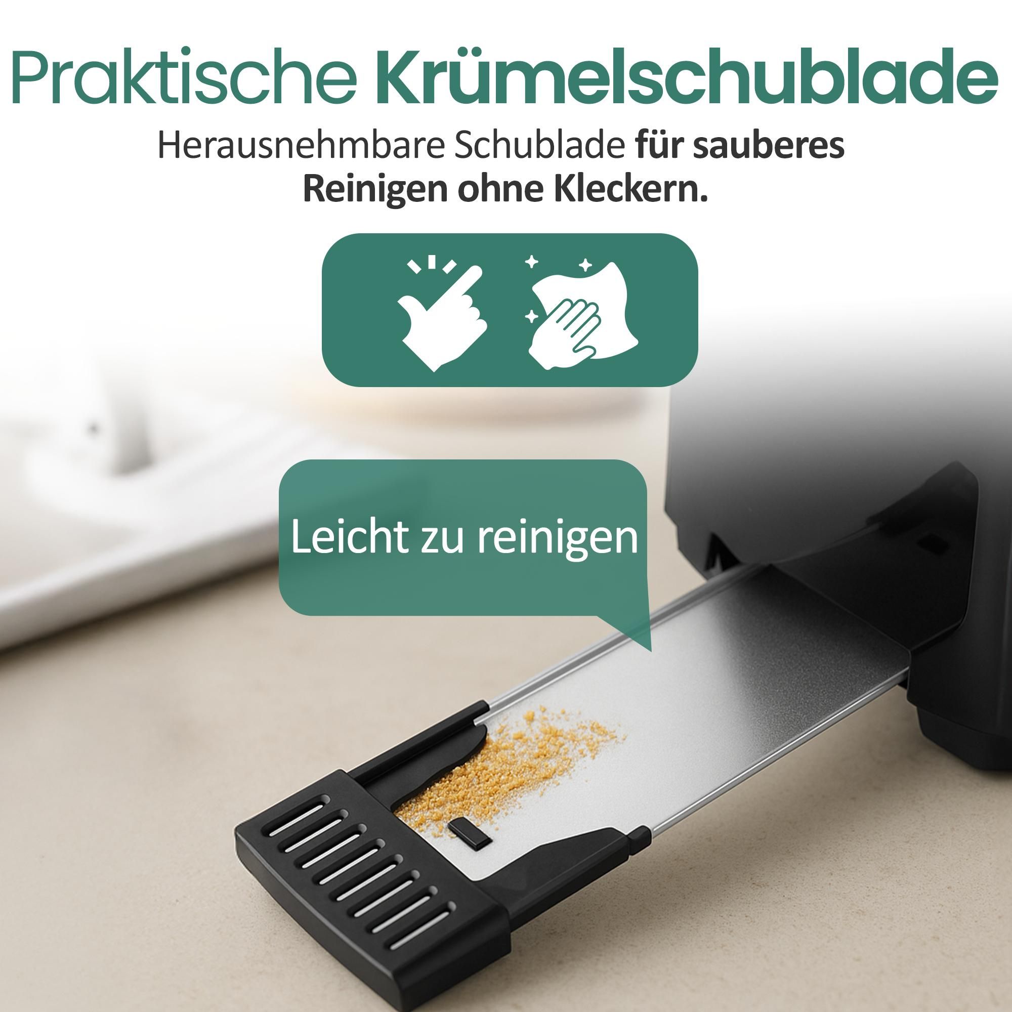 Emerio Toaster – 750 W – 2 Schlitze – Edelstahl – TO-123924 – Silberfarben