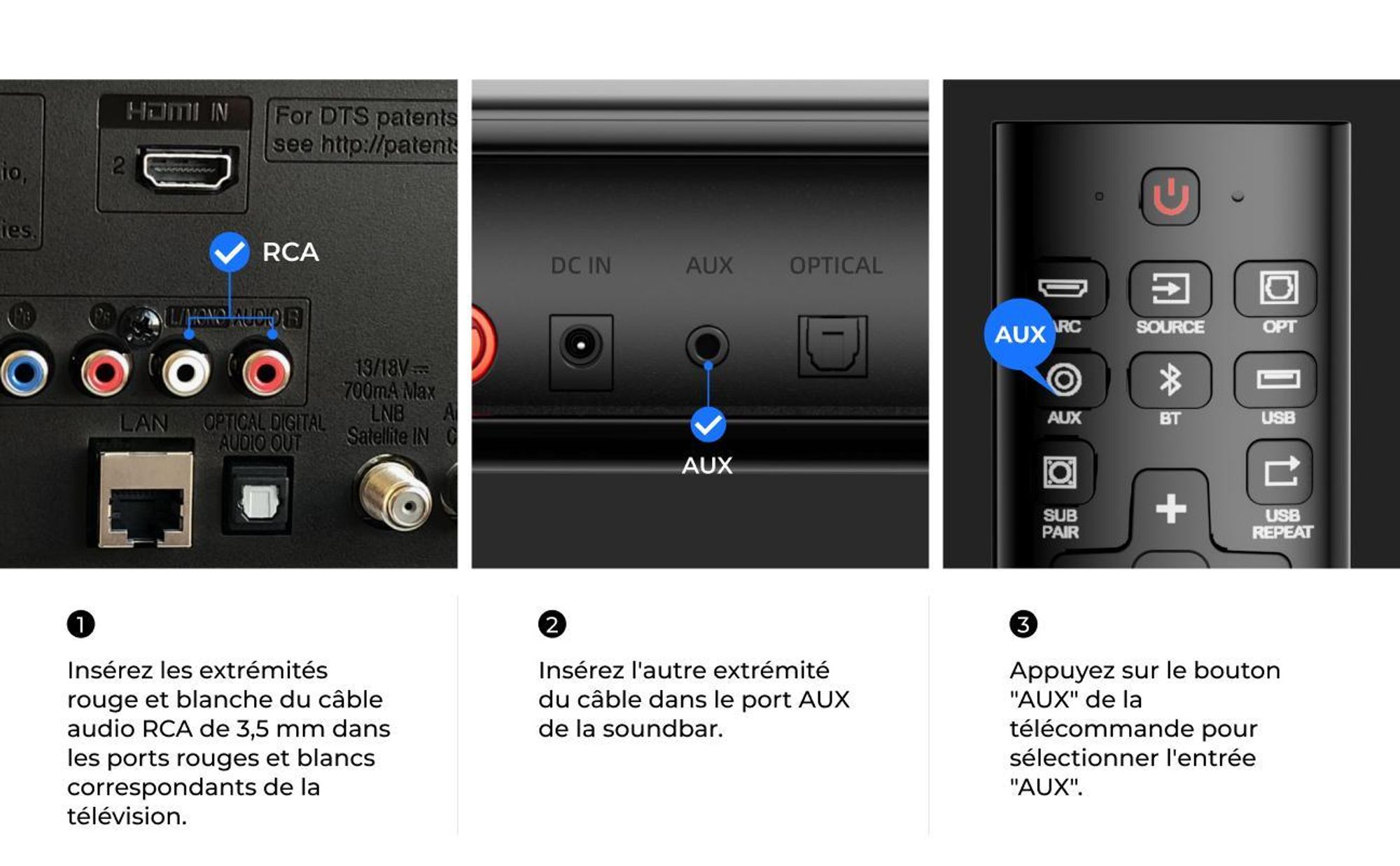 Barre de son amovible ULTIMEA 7.1ch avec lumière RGB, Virtual Surround Sound System avec subwoofer, 2 haut-parleurs surround, 410W