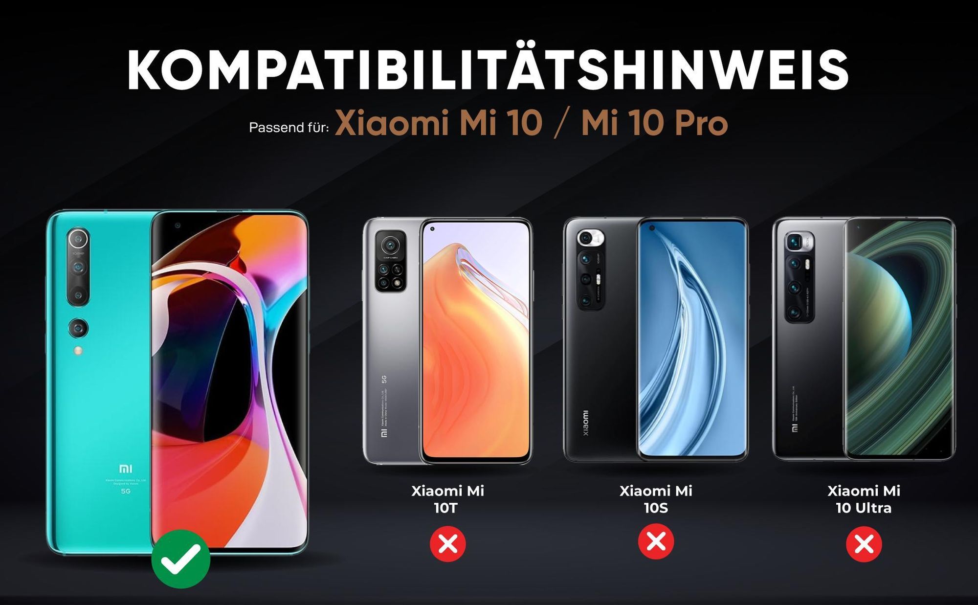 Kompatibilitätshinweise Hülle für Xiaomi Mi 10