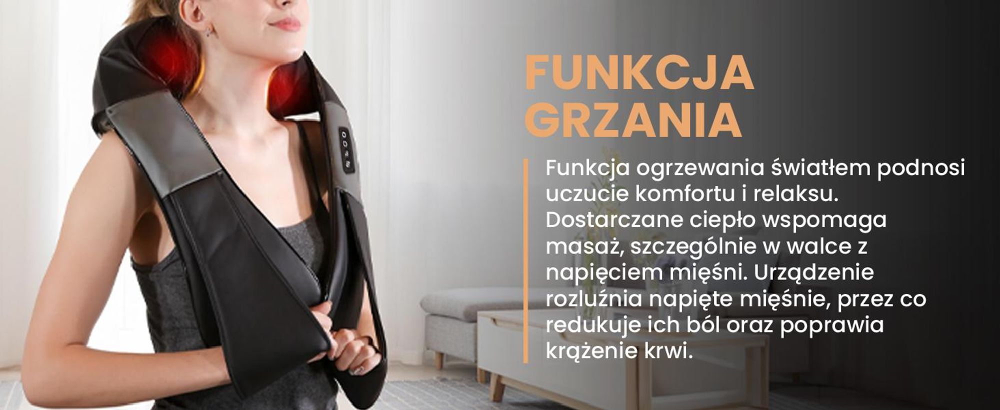 Masażer karku pleców całego ciała shiatsu, pas do masażu, rozgrzewanie i wibracje, łagodzenie bólu