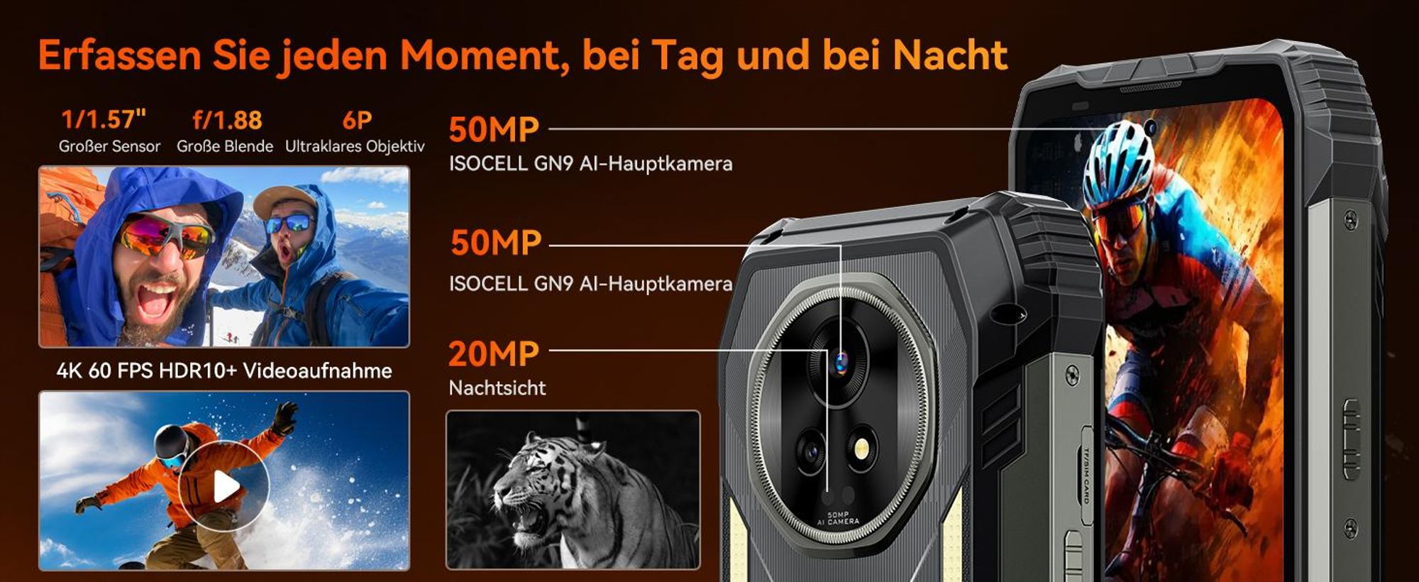 2026 Blckview XPLORE 2 5G eSIM Ohne Vertrag Outdoor Handy,36+256GB,Dimensity 8300/120W,20000 mAh, 50MP+20MP, Infrarot-Fernbedienung,NFC/IP69K