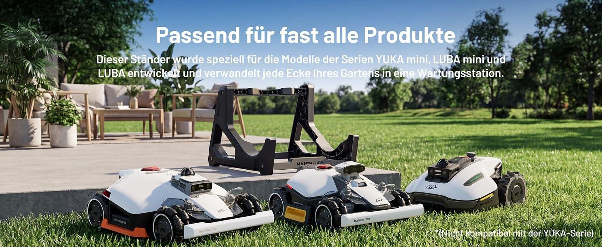 Mammotion Reinigungsständer für Rasenmäher, Waschständer für Mähroboter, Reinigungs- und Wartungsständer, für LUBA / LUBA Mini / YUKA Mini