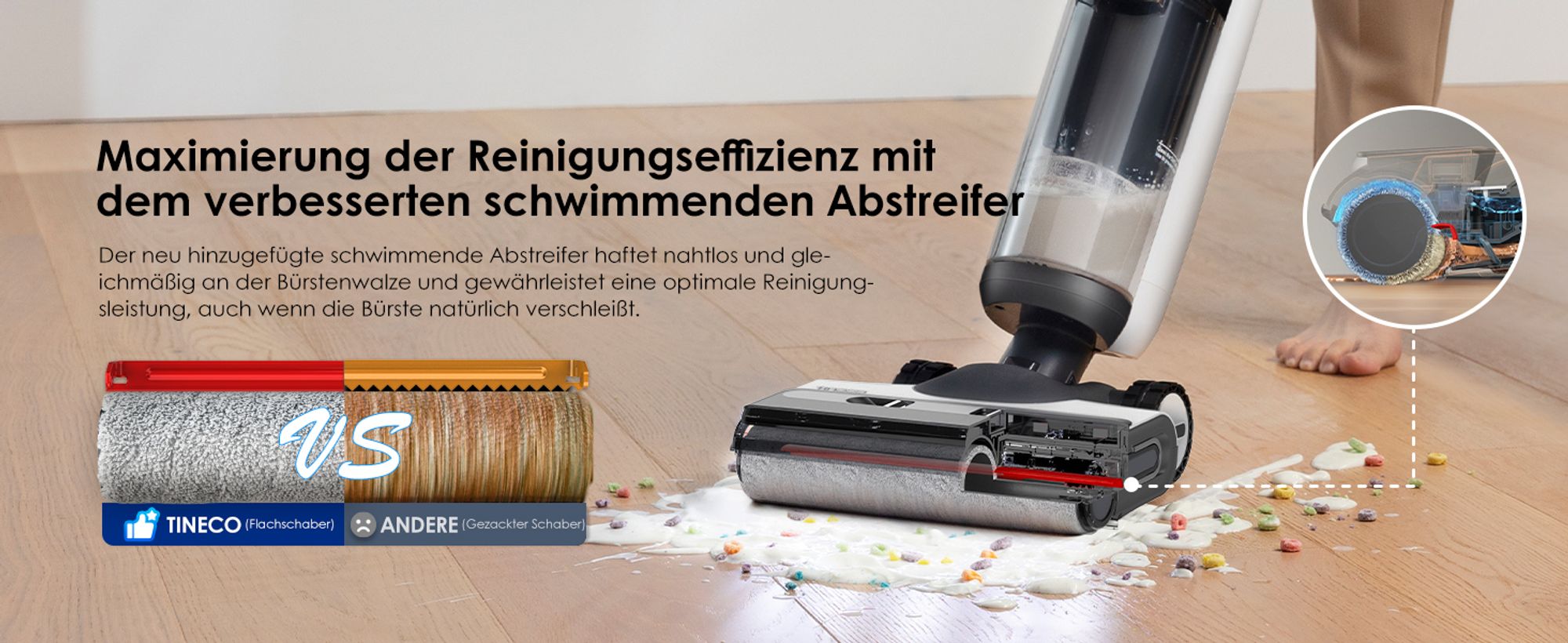 Schwimmender Abstreifer