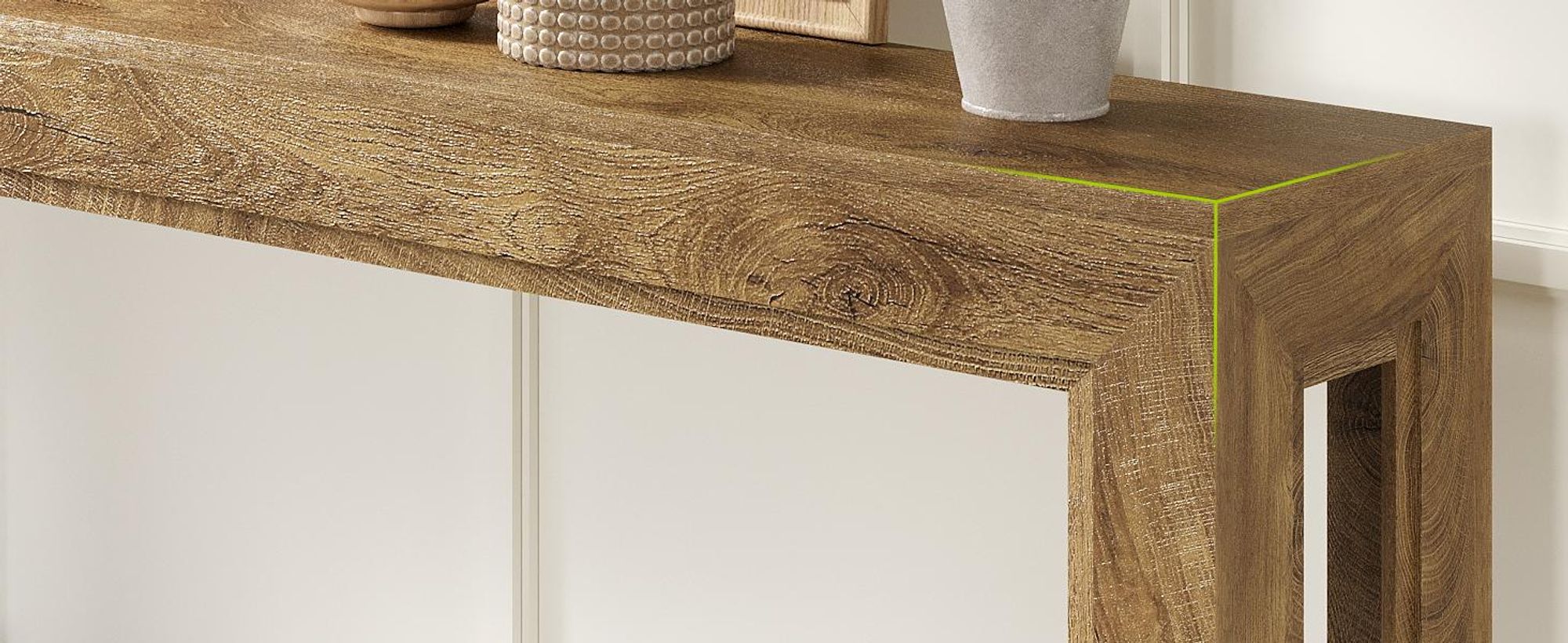 Tribesigns 160 cm schmaler Konsolentisch, Langer Sofatisch hinter dem Sofa, moderner Flurtisch für Flur, Wohnzimmer, Eingang, helles Eichenbraun