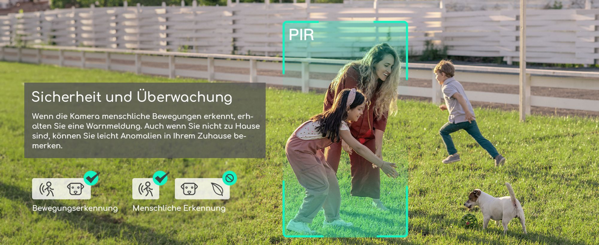 3MP Überwachungskamera Aussen Akku Solar IP Kamera WLAN Outdoor Überwachung mit H.265-Videokomprimierung | 4 Spotlight