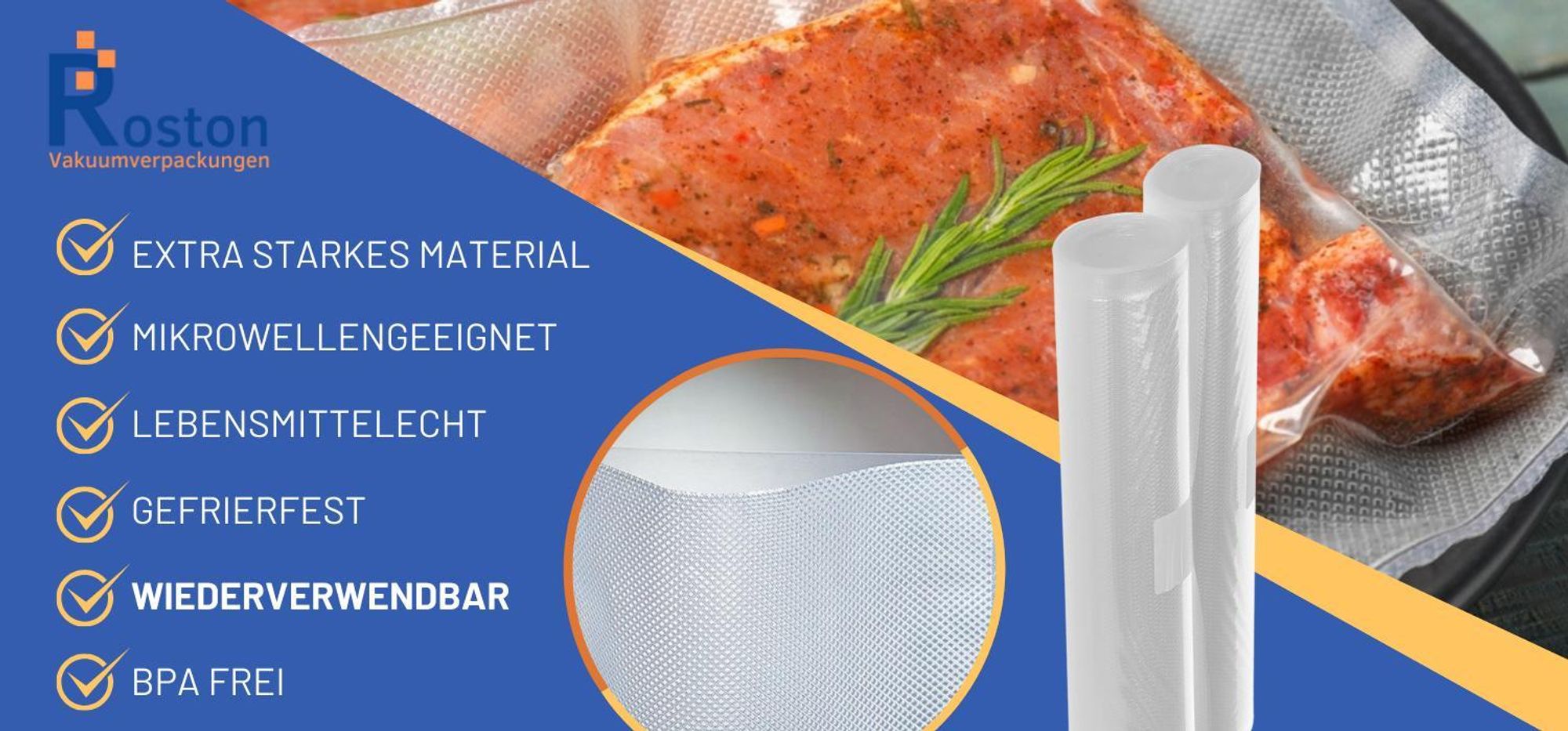 Vakuumbeutel strukturiert 160x250mm / 100 Stück/ Spitzenqualität/ extra dick / goffriert