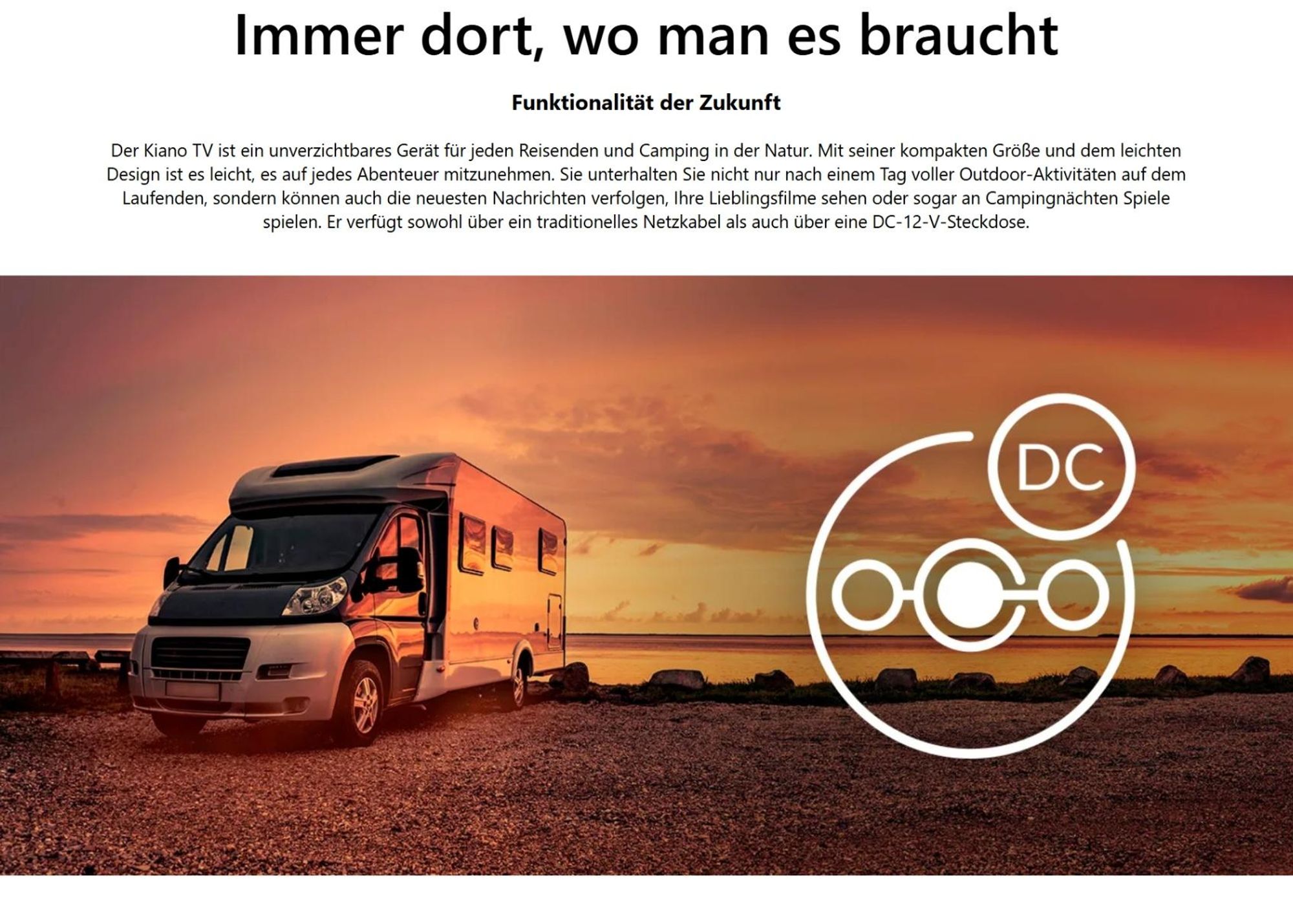 Kiano Slim TV Travel Fernseher 24" Zoll | LED HD TV - Matrix | Auto-Ladegerät | HDMI USB | Dolby Audio | Triple Tuner DVB-T2 | Schwarz