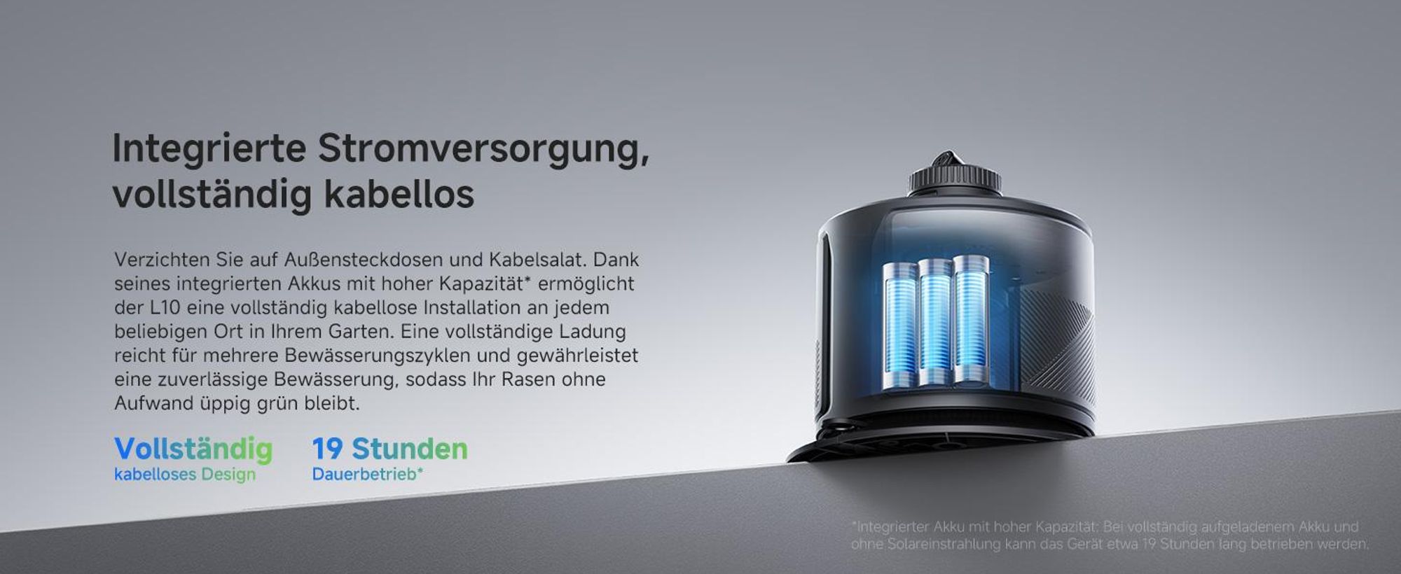 MOVA L10 Intelligenter Rasensprenger mit App & Solar, Automatische Gartenbewässerung WLAN, Regensensor, bis 500m²
