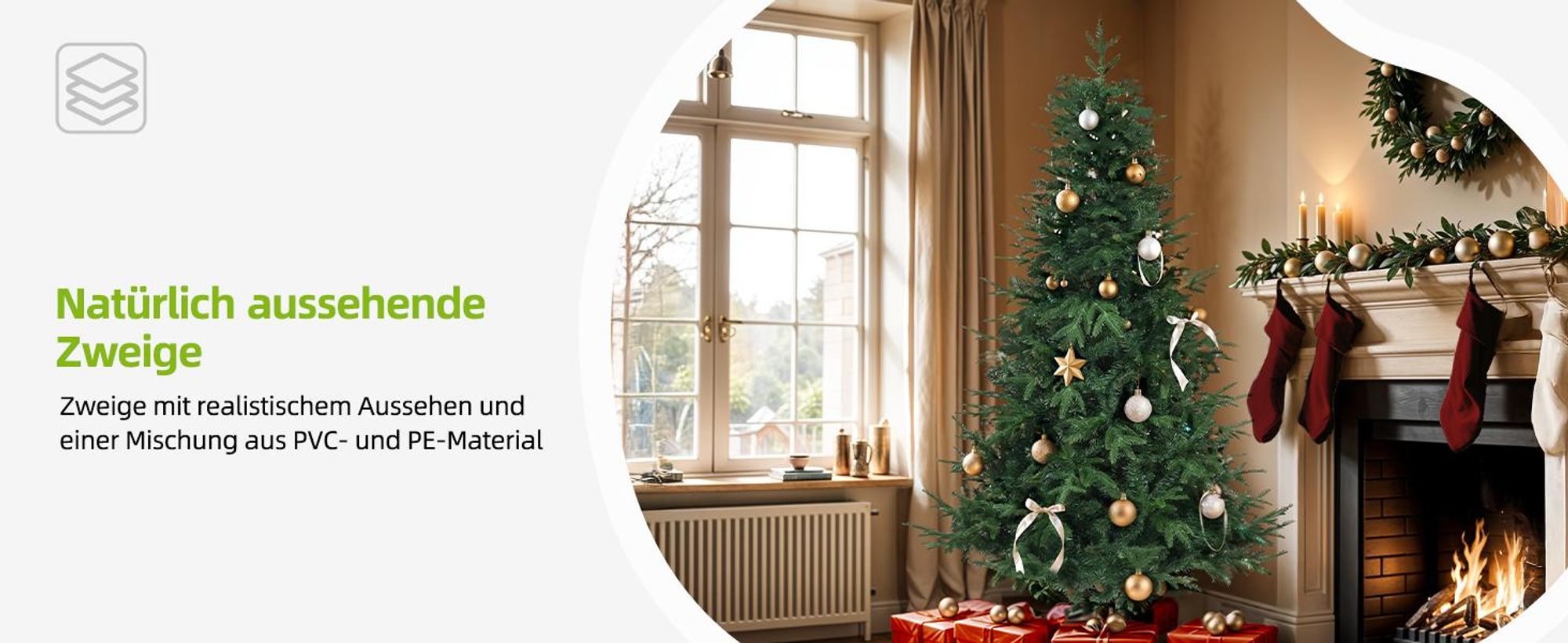 182cm Künstlicher Weihnachtsbaum, mit 900 Spitzen PVC, Naturgetreu Tannenbaum mit Metallständer, Φ90cm
