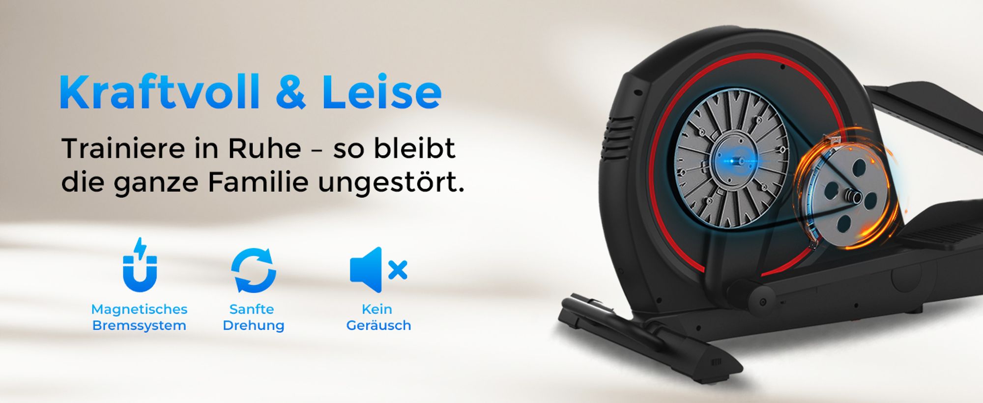 Crosstrainer klappbar AsVIVA C29 Pro Heimtrainer mit Ergometer 16 kg Schwungmasse Bluetooth HCR leise für Zuhause