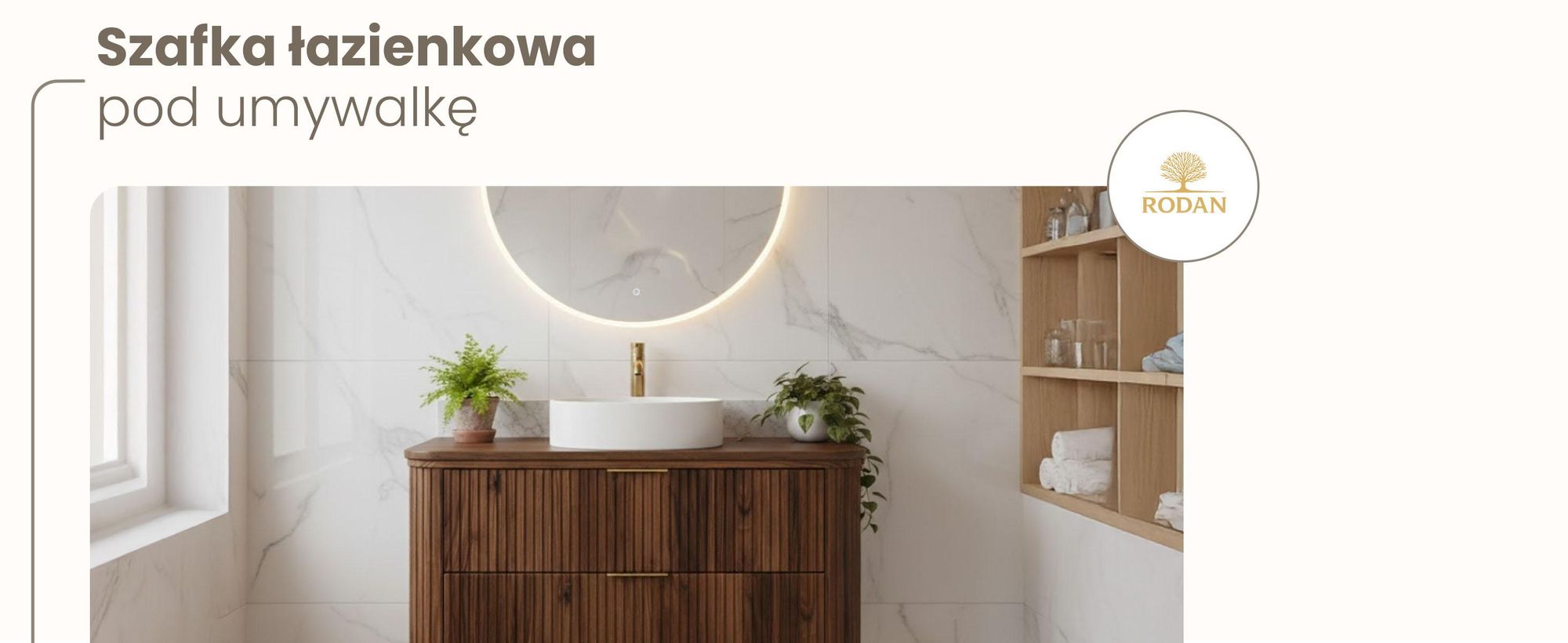 Szafka Pod Umywalkę 100 cm Wisząca Orzech Dąb 2 Szuflady SoftClose