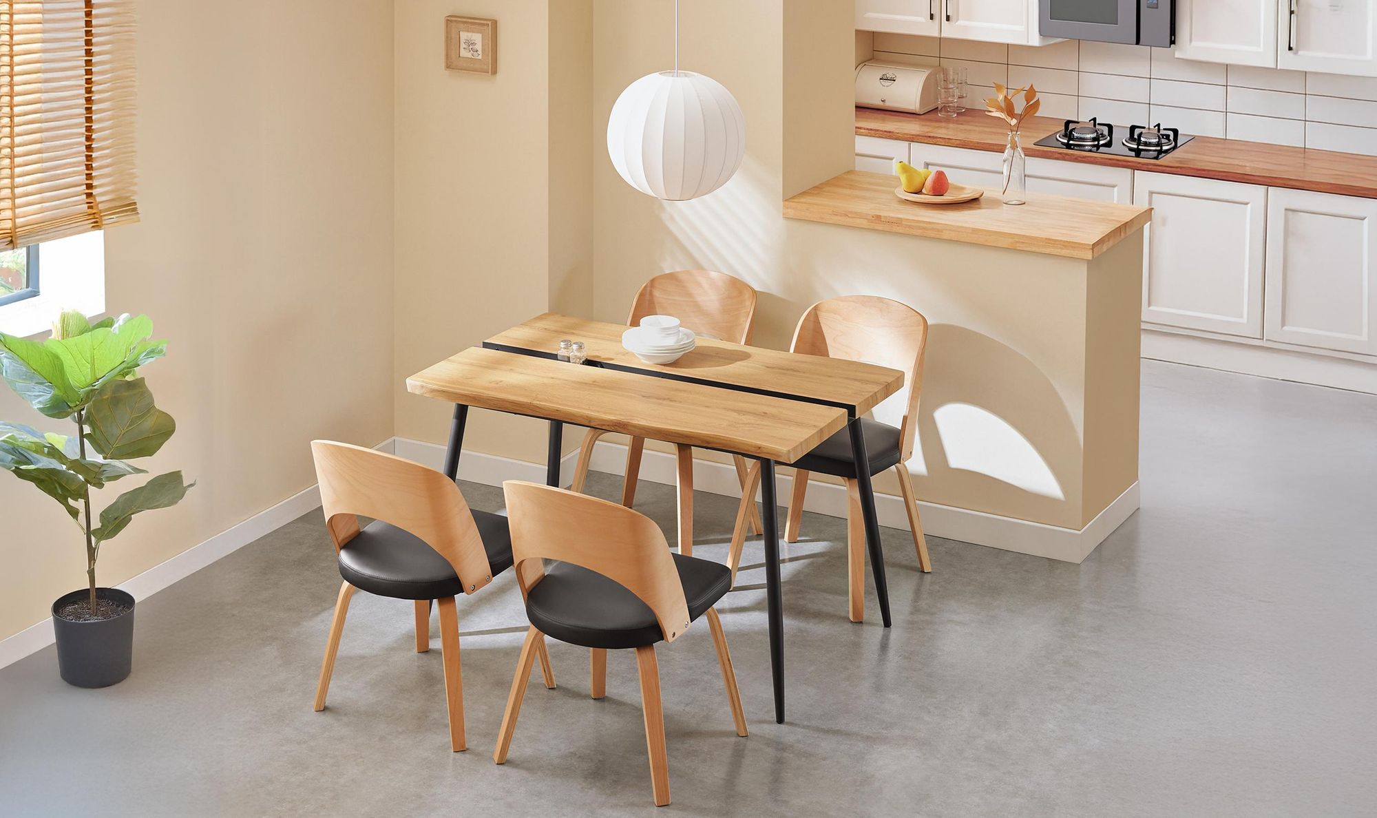 SoBuy Essgruppe Esstisch Set 5-teilig Bartisch mit 4 Stühlen, platzsparendes Küchentisch Set für Esszimmer Balkon Garten Kompakt & Modern OGT11-N
