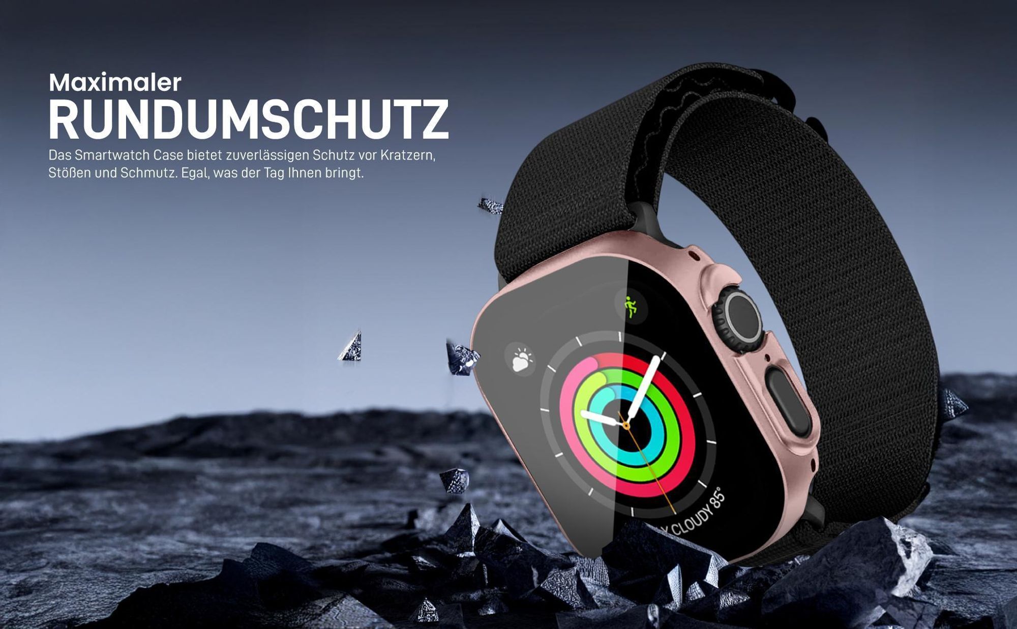 Dunkelblaues Case für Apple Watch Ultra Series 1 / 2 / 3 49 mm mit Rundumschutz