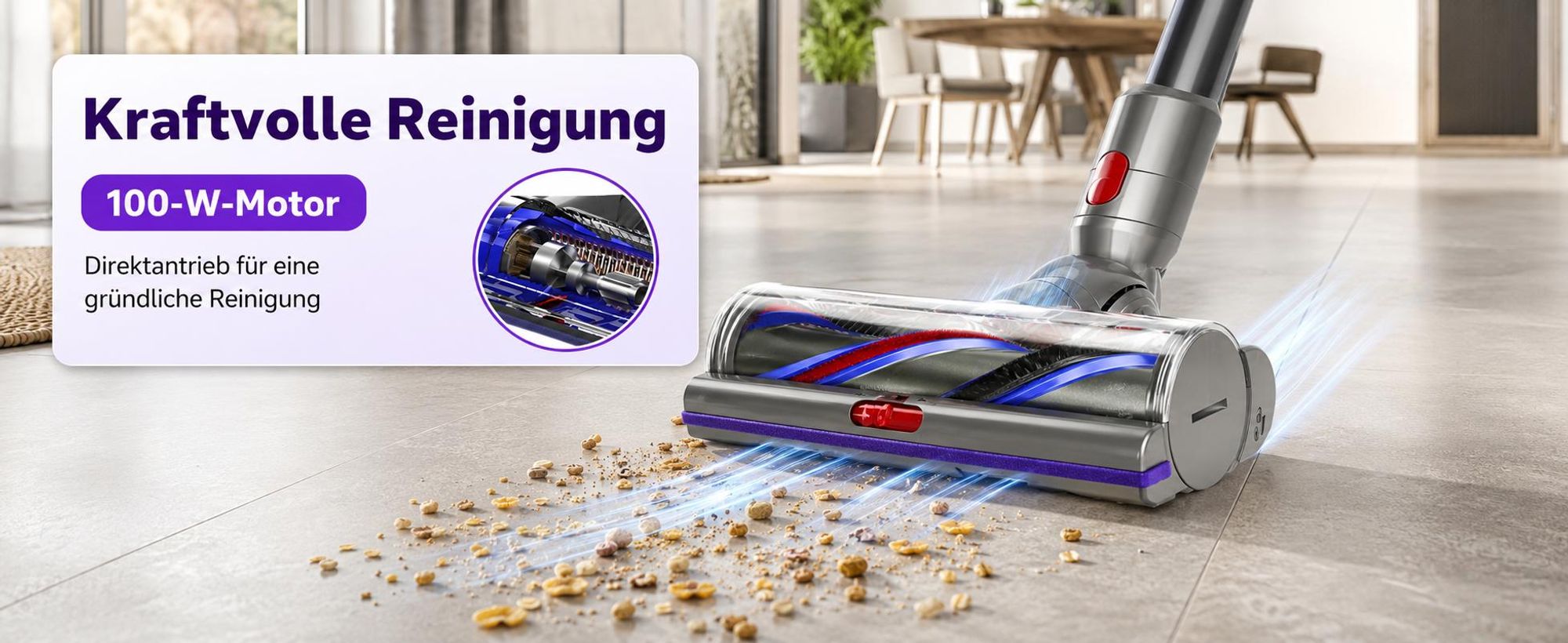 Ersatz-Staubsaugeraufsatz mit hohem Drehmoment für Dyson V11 V15 V10 V8 V7, Upgrade-Staubsaugerkopf für Dyson Staubsaugerteile und Zubehör