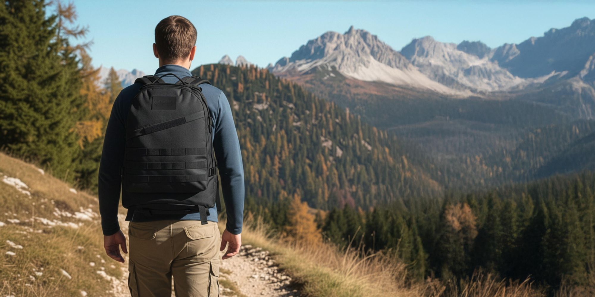 Taktischer Militär Rucksack 20-40L, Outdoor Trekkingrucksack Schwarz, Kompakt & Robust für Wandern, ASG & Sport, EVI SPORT Warpack Black