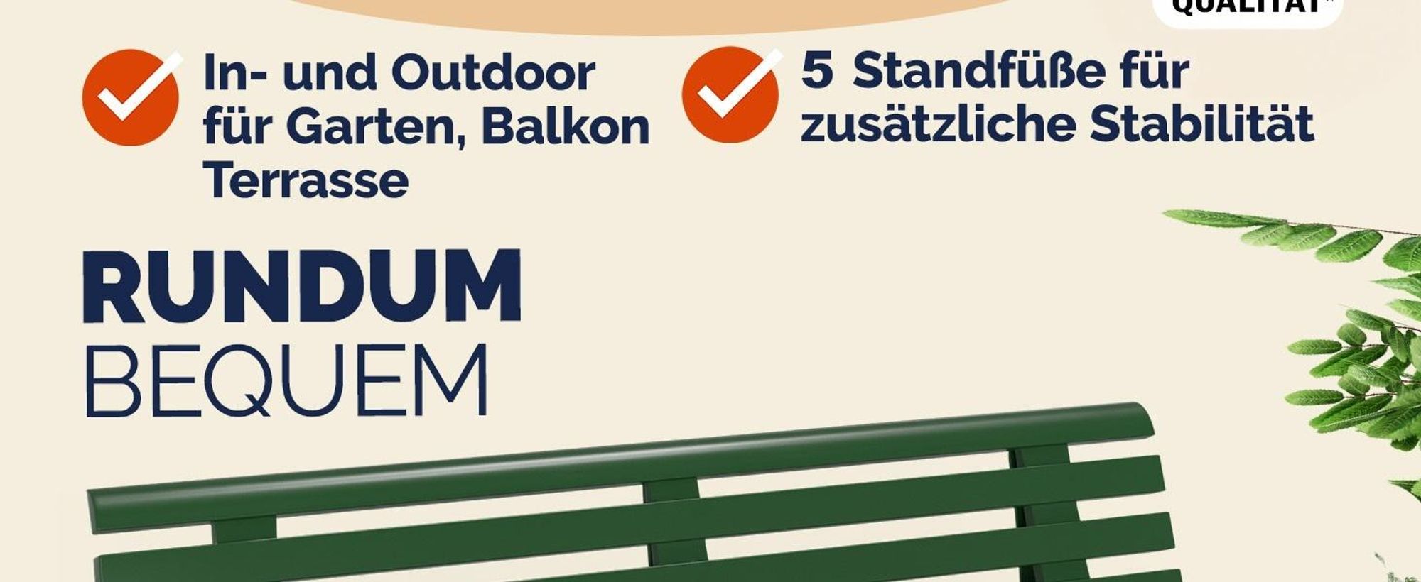 CASARIA® Gartenbank Sitzbank Wetterfest Kunststoff 240kg Belastbarkeit Rückenlehne 3-Standfüße 145x46cm Garten Balkon Terrasse Bank Ergonomisch Grün