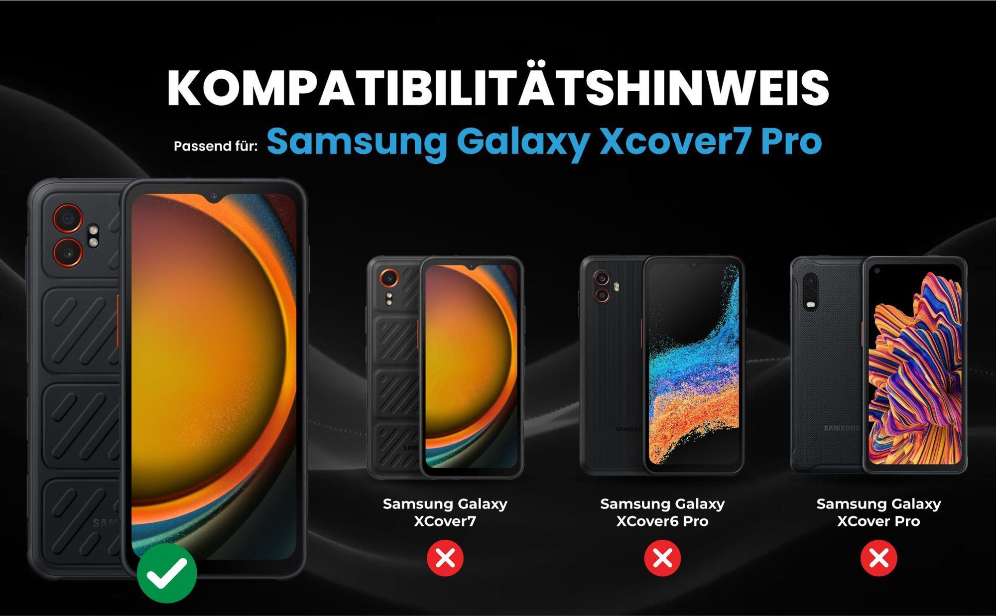 Kompatibilitätshinweise Hülle für Samsung Galaxy Xcover7 Pro