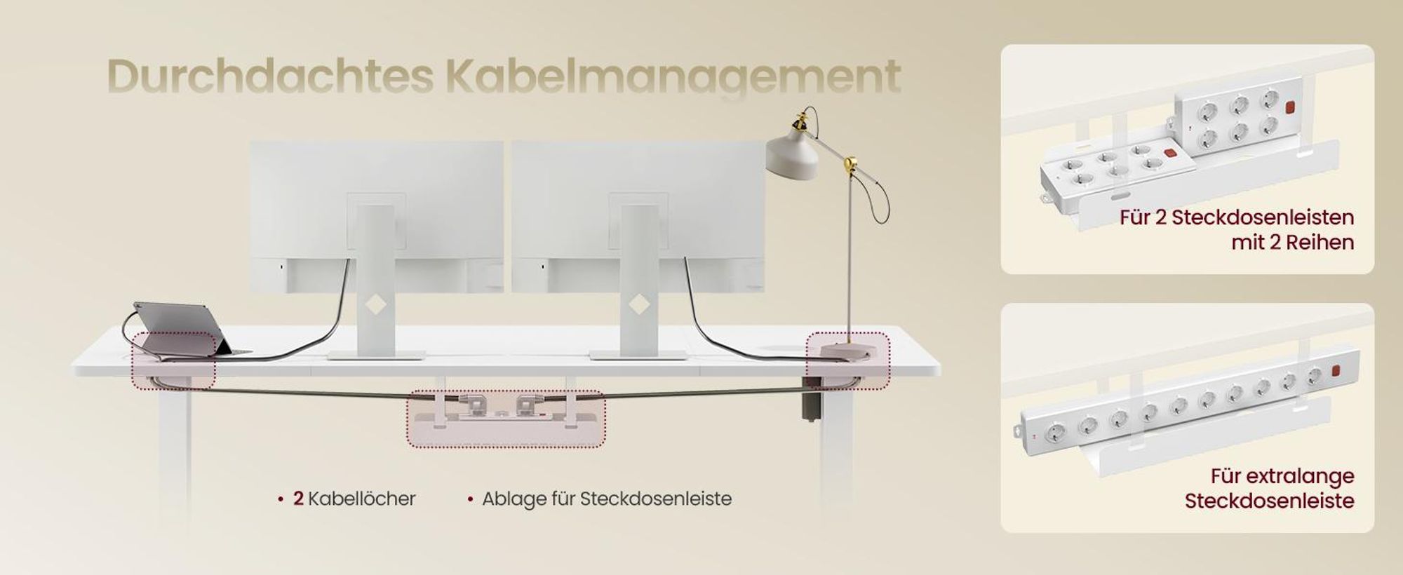 VASAGLE Höhenverstellbarer Schreibtisch, 160 cm, USB-C-Anschluss, Ablage für Steckdosenleiste, Erinnerung bei langem Sitzen, 3 Speichertasten