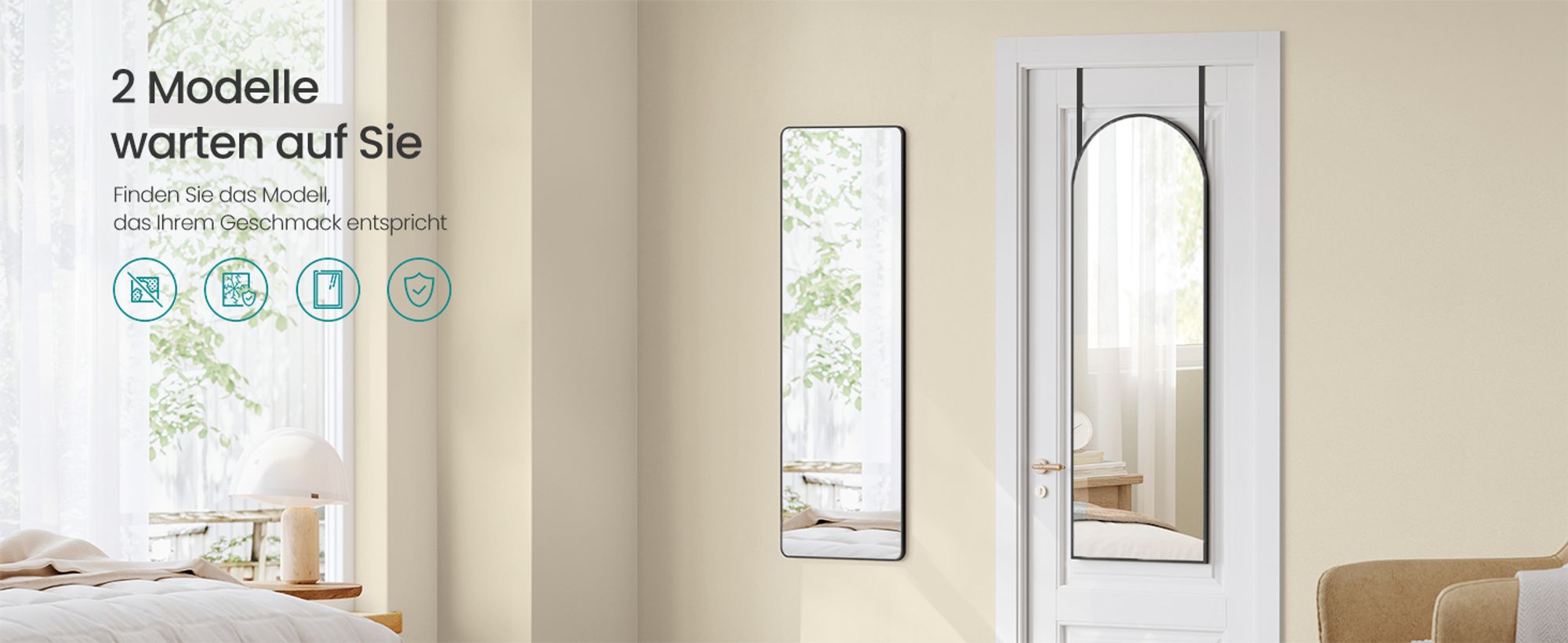 SONGMICS Ganzkörperspiegel, 120 x 40 cm, rechteckiger Wandspiegel