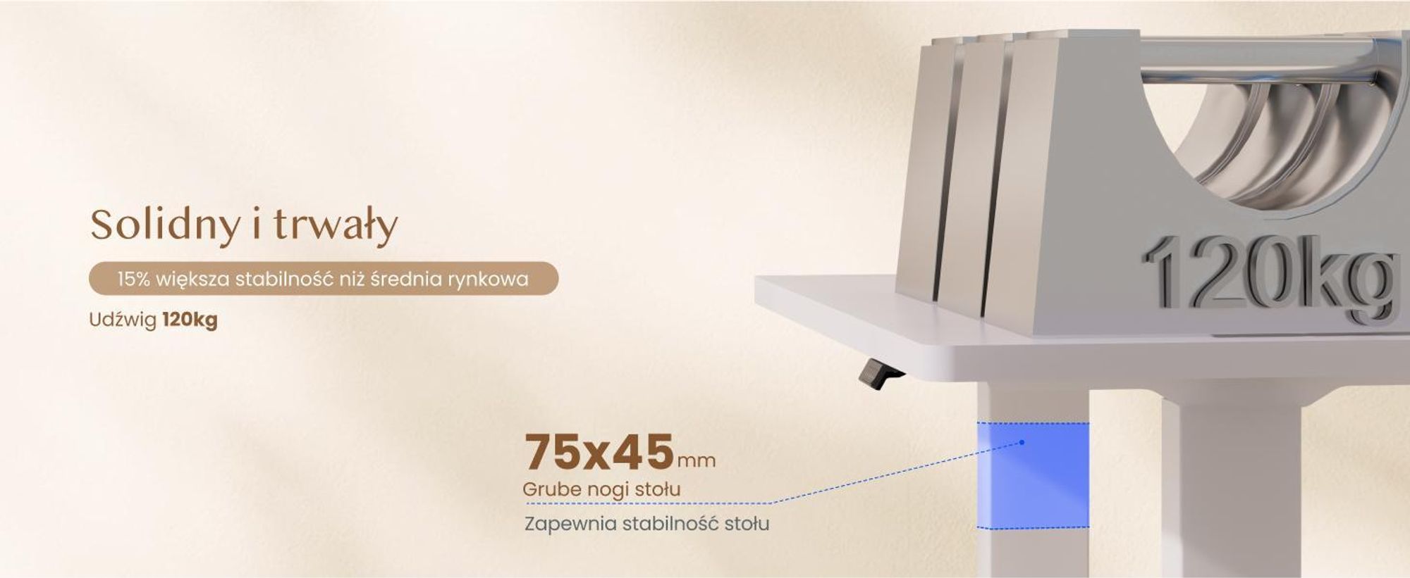 FLEXISPOT QB2 – biurko z regulacją wysokości, elektryczne, 200 x 80 cm, z listwą zasilającą, 2 MOCNE SILNIKI, nośność 120 kg, 4 pozycje zapamiętane (białe)