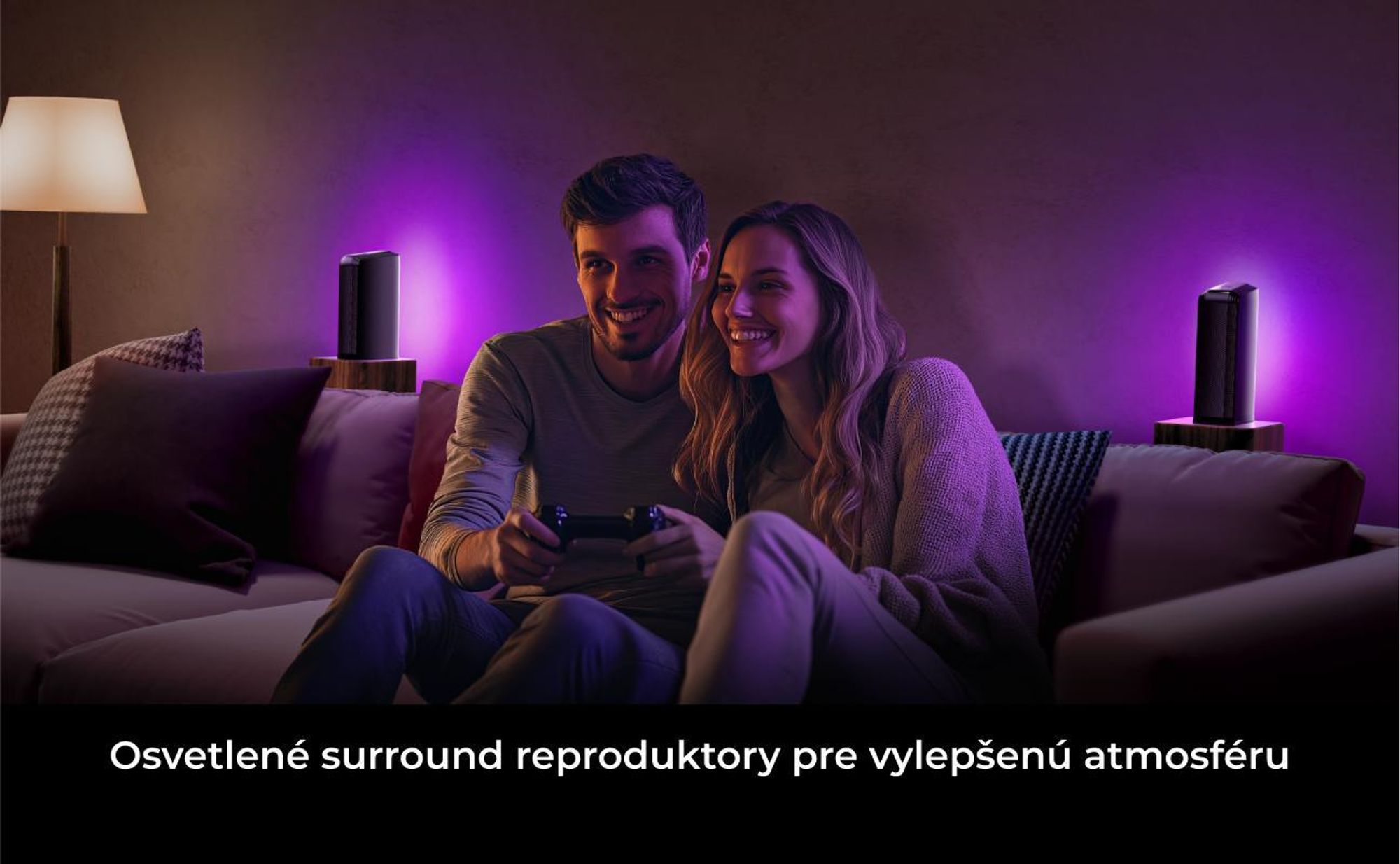ULTIMEA 7.1-kanálový odnímateľný soundbar s RGB svetlom, virtuálny priestorový zvukový systém so subwooferom, 2 priestorové reproduktory, 410 W
