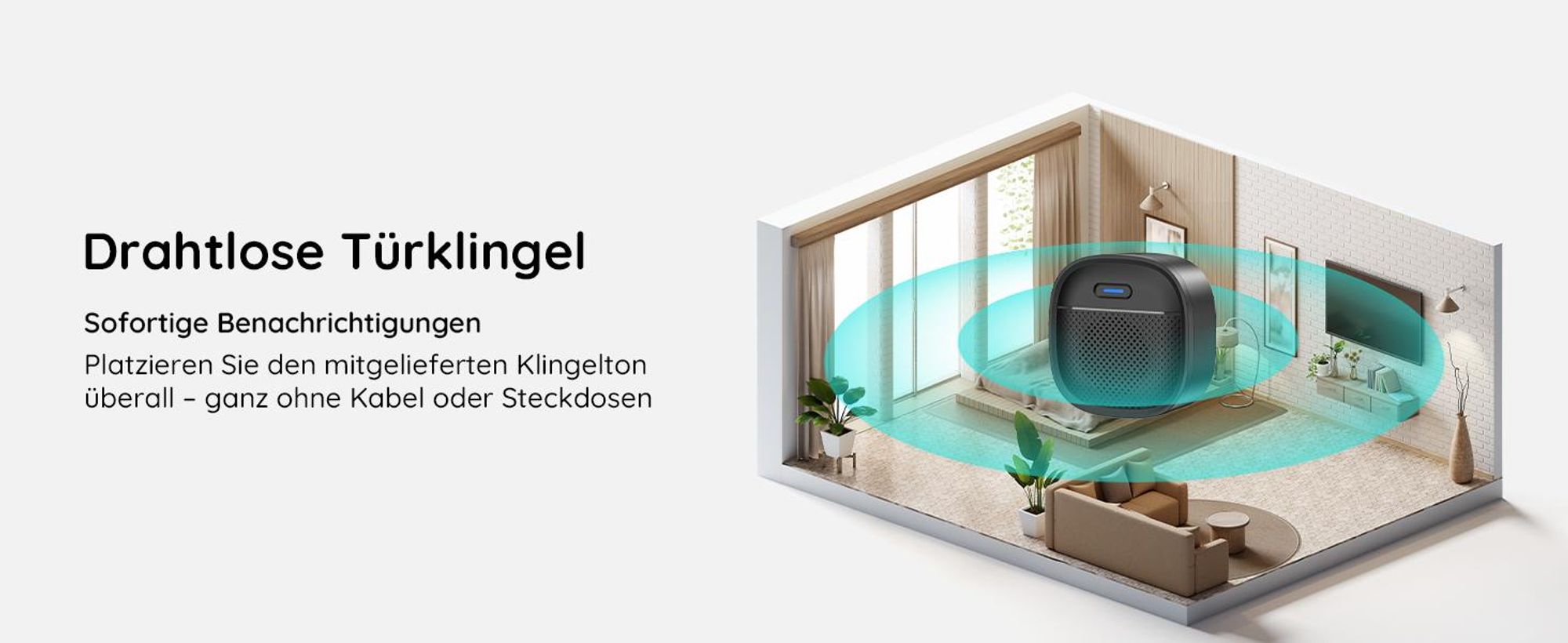 2K video deurbel met camera, Wi-Fi, batterij, 32GB opslag, 2,4GHz Wi-Fi, 180° ultrabreed gezichtsveld, draadloze deurbel