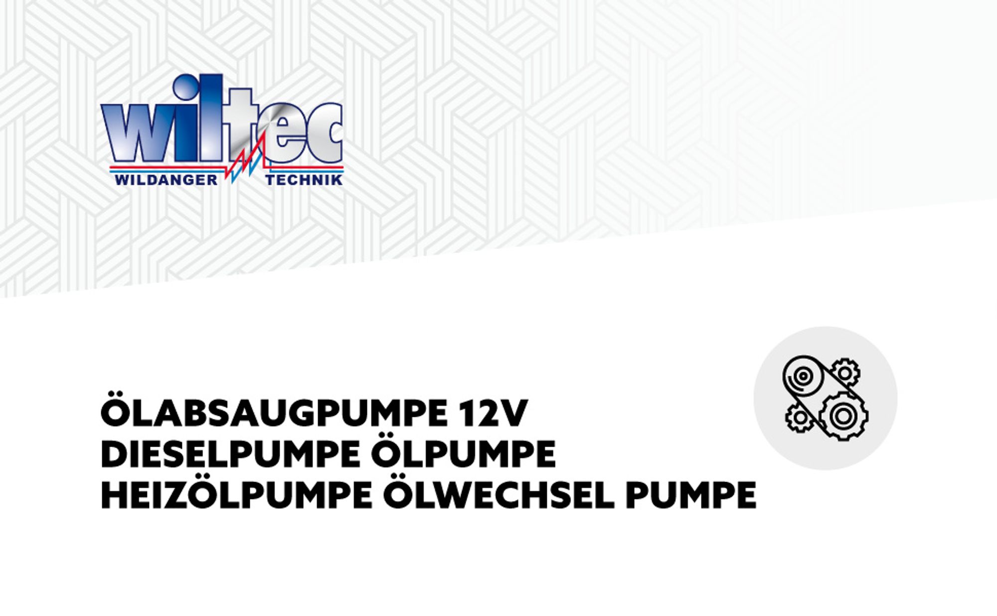 Wiltec Ölabsaugpumpe 12 V 60 W, 130 x 130 x 85 mm, 1,5 l/min, Absaugpumpe für Diesel, Biodiesel, Heizöl, Dieselpumpe Ölpumpe Heizölpumpe für den Ölwechsel