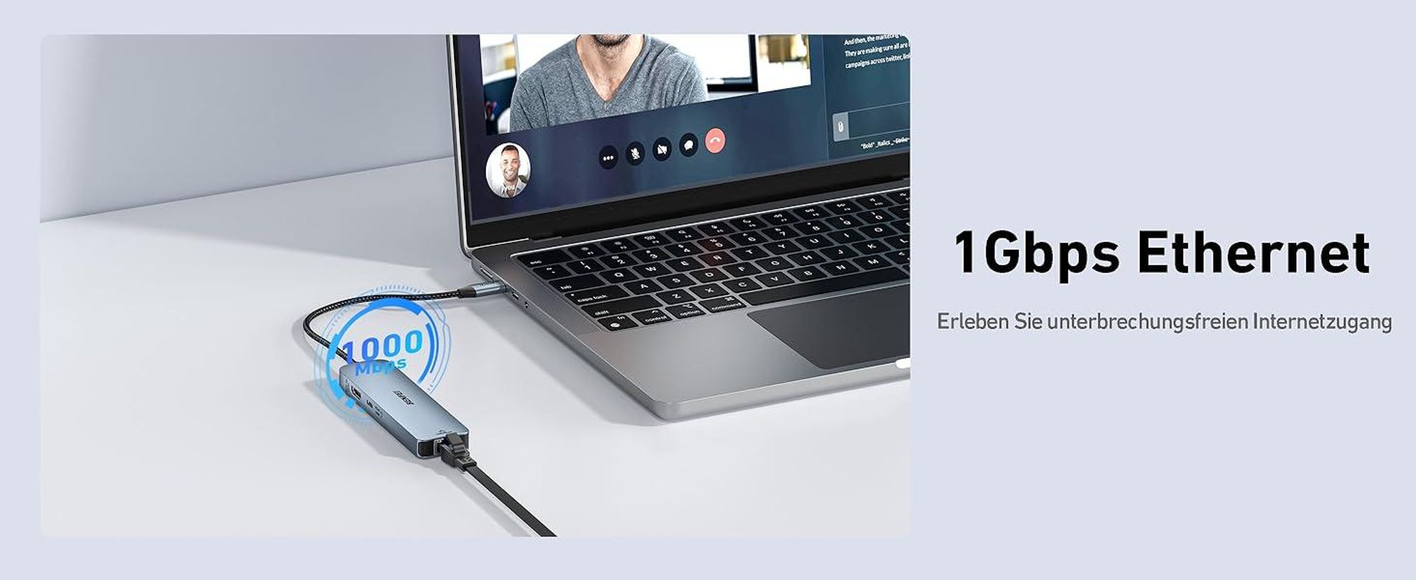BENFEI Hubs USB C Hub 6in1 mit HDMI 4K 60Hz und Gigabit Ethernet