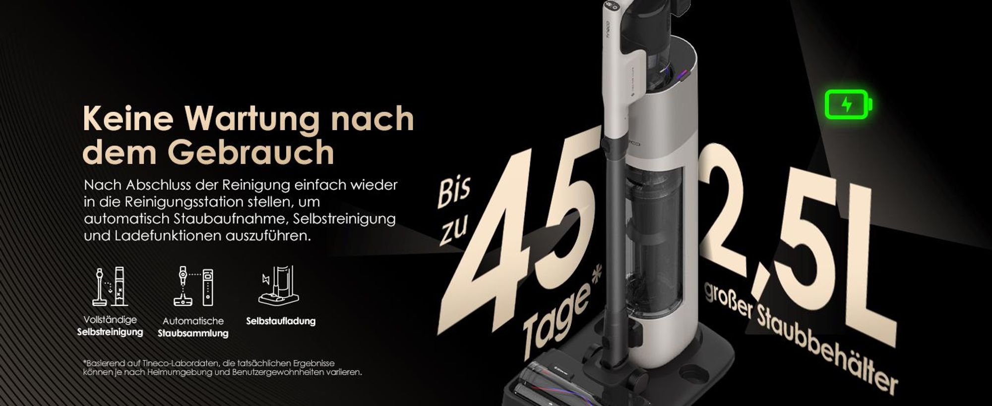 Tineco PURE ONE S70 Smarter, Stabstaubsauger, Beutellos, Blau, Orange, 0,6 l, Trocken, HEPA